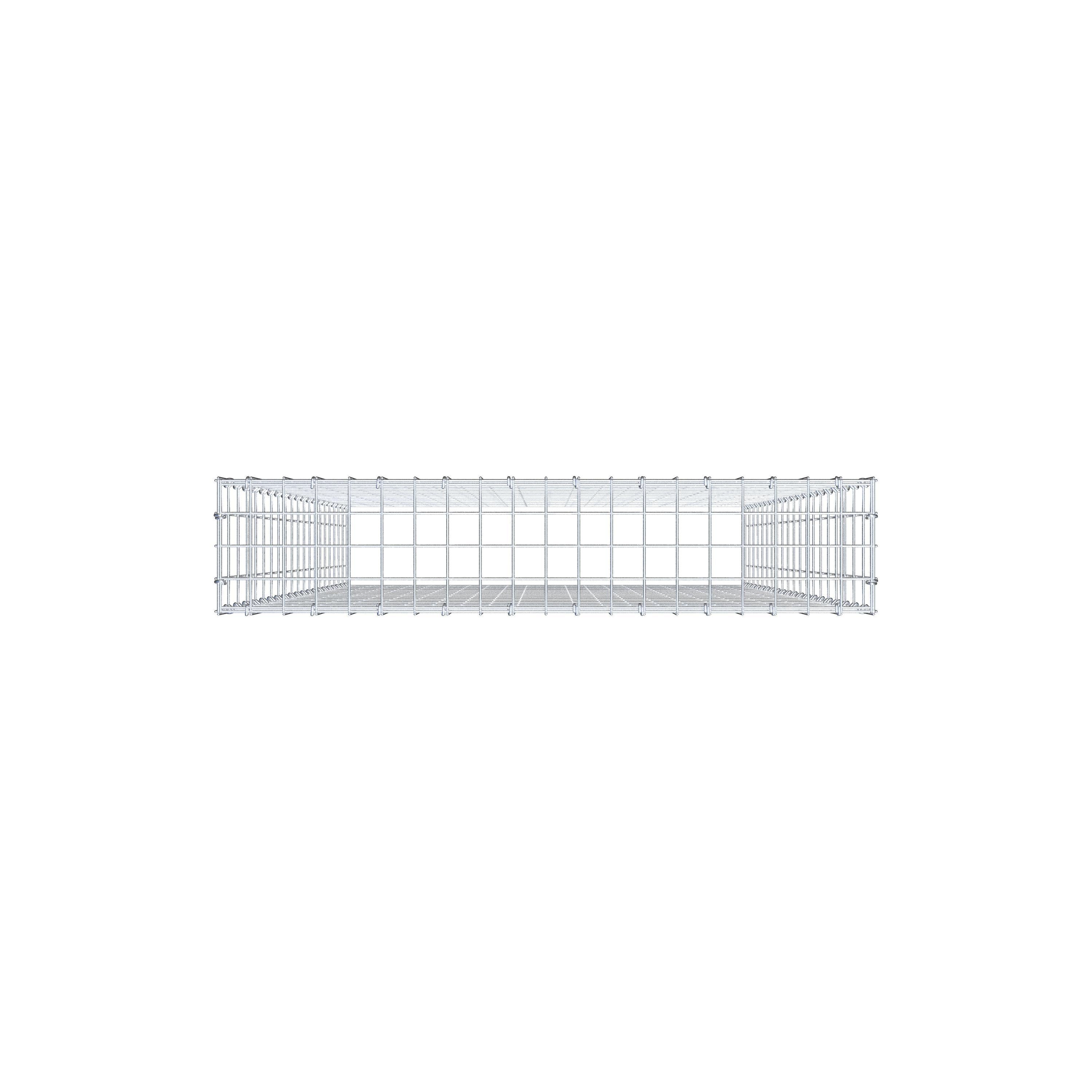 Monteret gabion type 3 200 cm x 100 cm x 20 cm (L x H x D), maskestørrelse 5 cm x 10 cm, C-ring