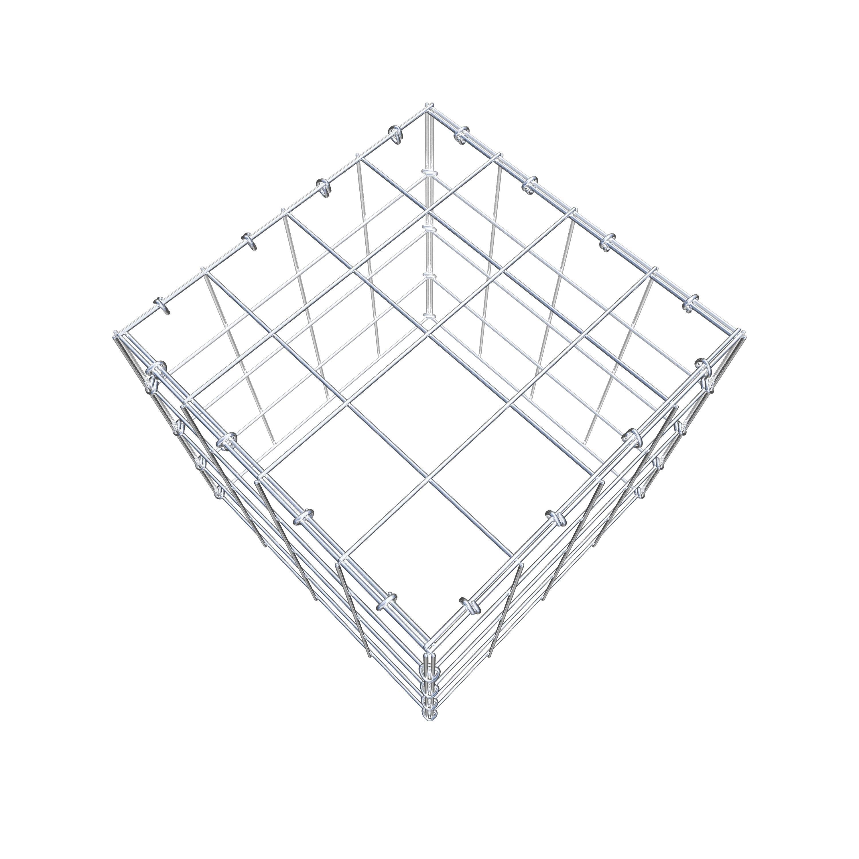 Mounted gabion type 3 40 cm x 40 cm x 40 cm (L x H x D), mesh size 10 cm x 10 cm, C-ring