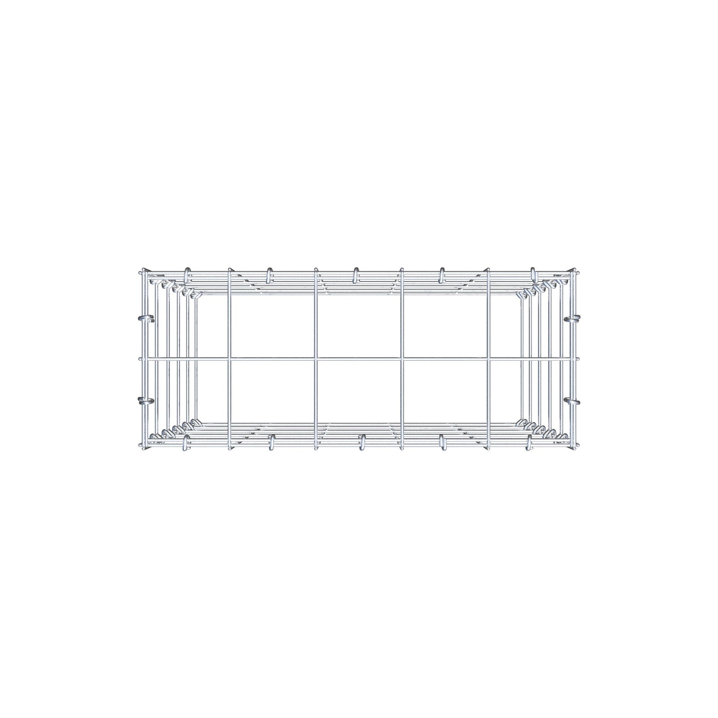 Monteret gabion type 3 50 cm x 50 cm x 20 cm (L x H x D), maskestørrelse 10 cm x 10 cm, C-ring