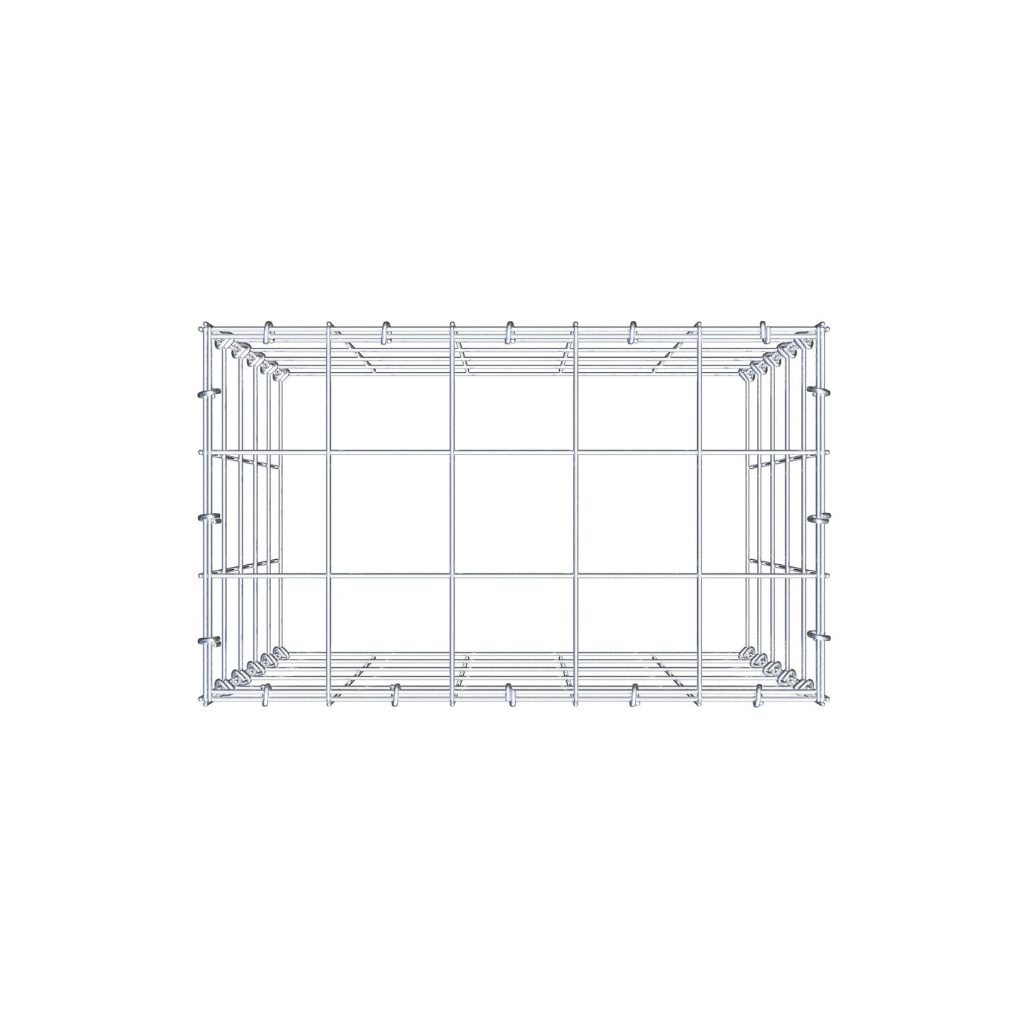 Monteret gabion type 3 50 cm x 50 cm x 30 cm (L x H x D), maskestørrelse 10 cm x 10 cm, C-ring