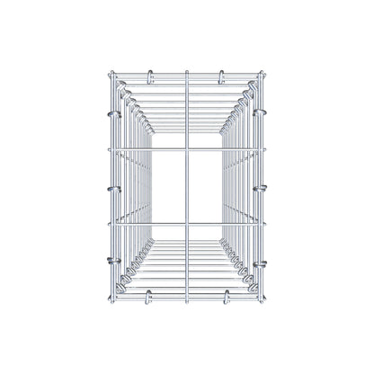 Typ 3 påbyggnadsgabion 100 cm x 20 cm x 30 cm (L x H x D), maskstorlek 10 cm x 10 cm, C-ring