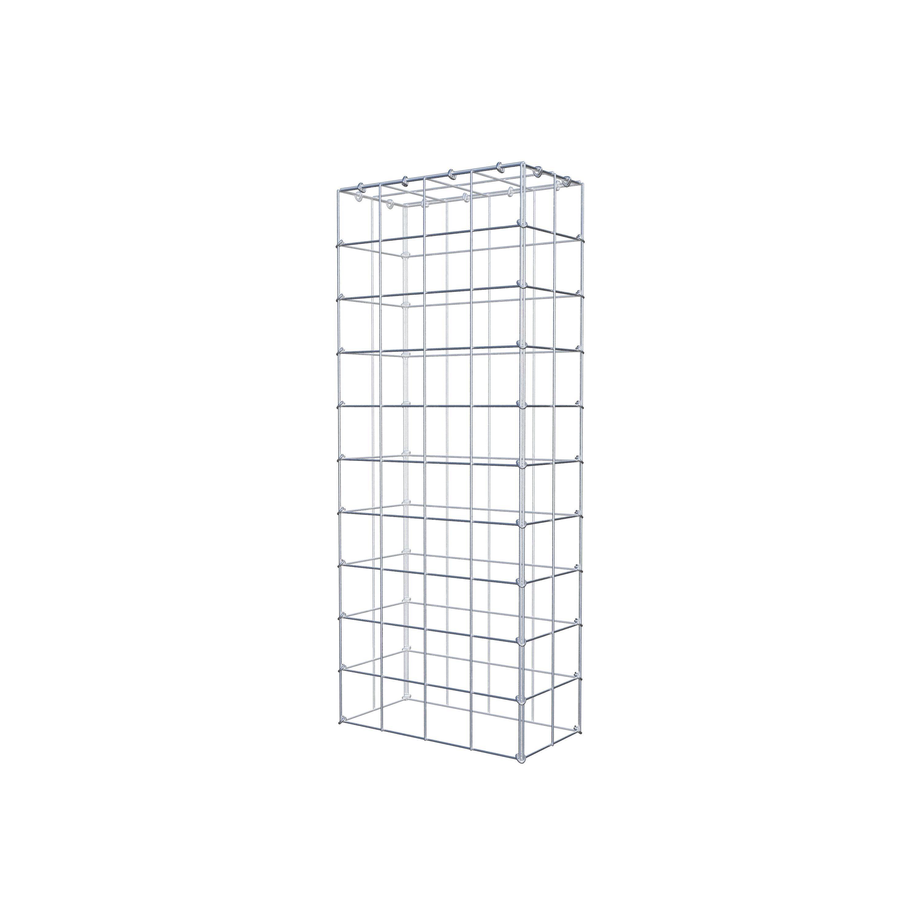 Monteret gabion type 3 100 cm x 20 cm x 40 cm (L x H x D), maskestørrelse 10 cm x 10 cm, C-ring