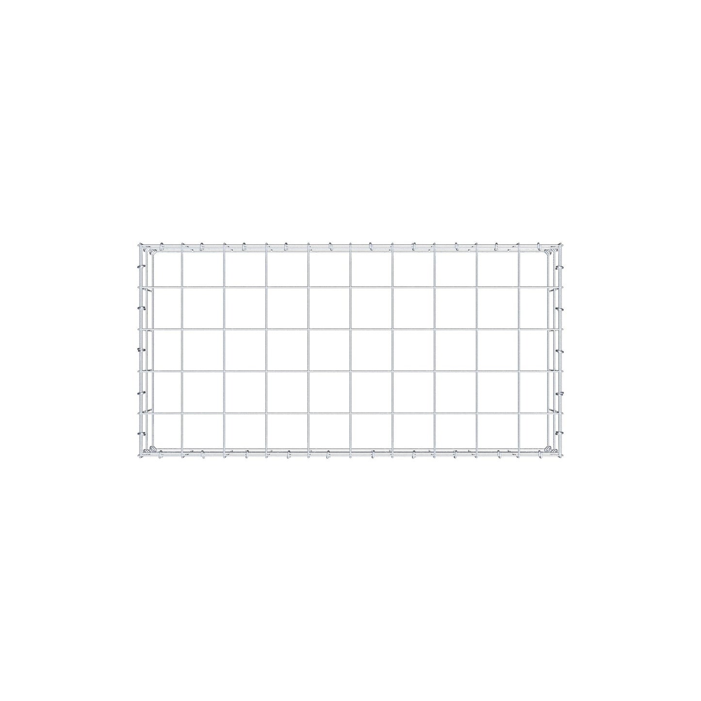 Monteret gabion type 3 100 cm x 20 cm x 50 cm (L x H x D), maskestørrelse 10 cm x 10 cm, C-ring