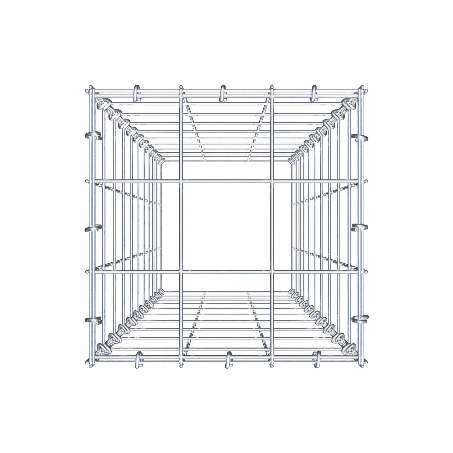 Typ 3 påbyggnadsgabion 100 cm x 30 cm x 30 cm (L x H x D), maskstorlek 10 cm x 10 cm, C-ring