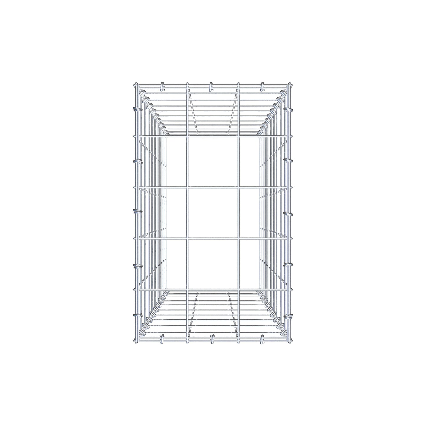 Mounted gabion type 3 100 cm x 30 cm x 50 cm (L x H x D), mesh size 10 cm x 10 cm, C-ring