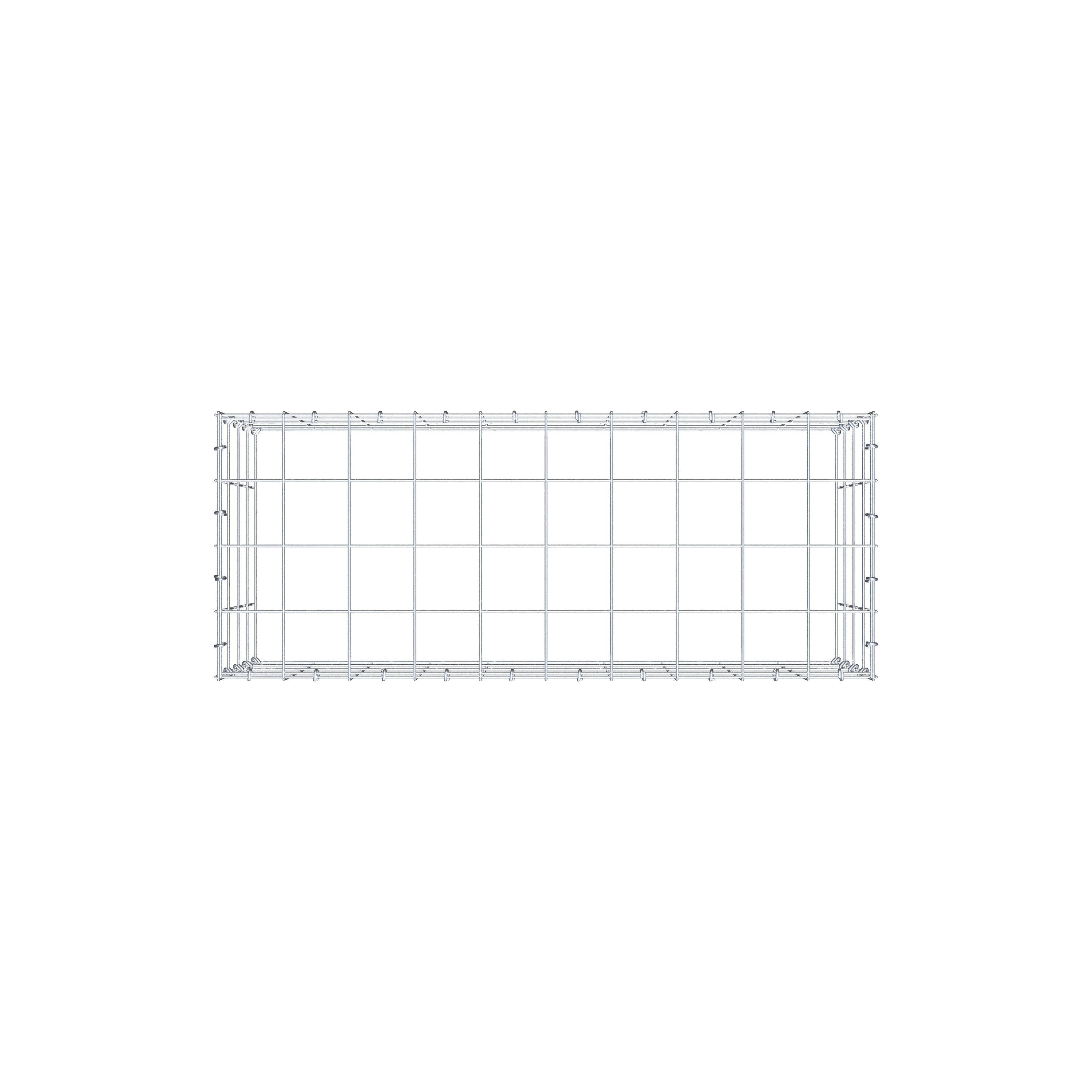 Monteret gabion type 3 100 cm x 40 cm x 40 cm (L x H x D), maskestørrelse 10 cm x 10 cm, C-ring