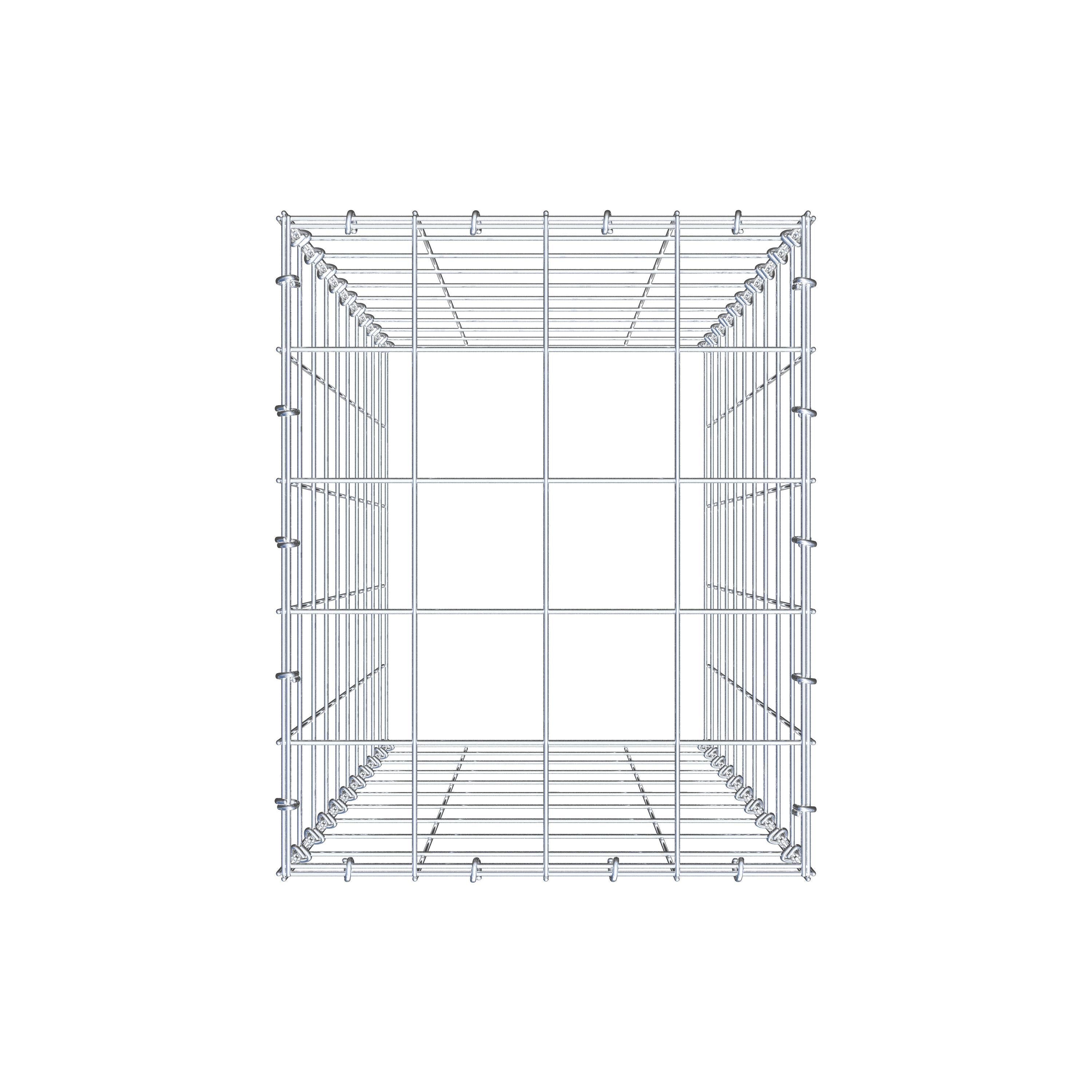 Monteret gabion type 3 100 cm x 40 cm x 50 cm (L x H x D), maskestørrelse 10 cm x 10 cm, C-ring