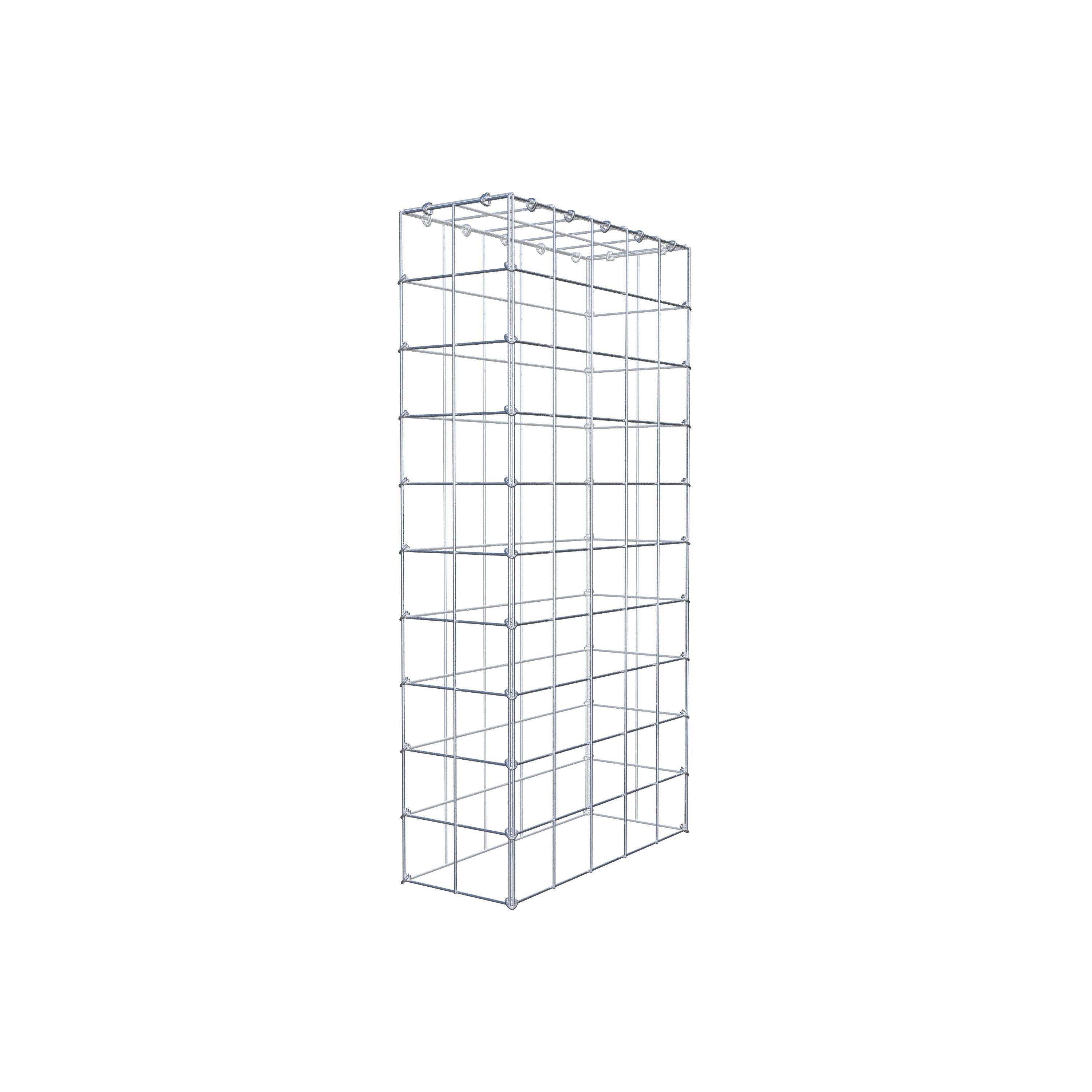 Monteret gabion type 3 100 cm x 50 cm x 20 cm (L x H x D), maskestørrelse 10 cm x 10 cm, C-ring