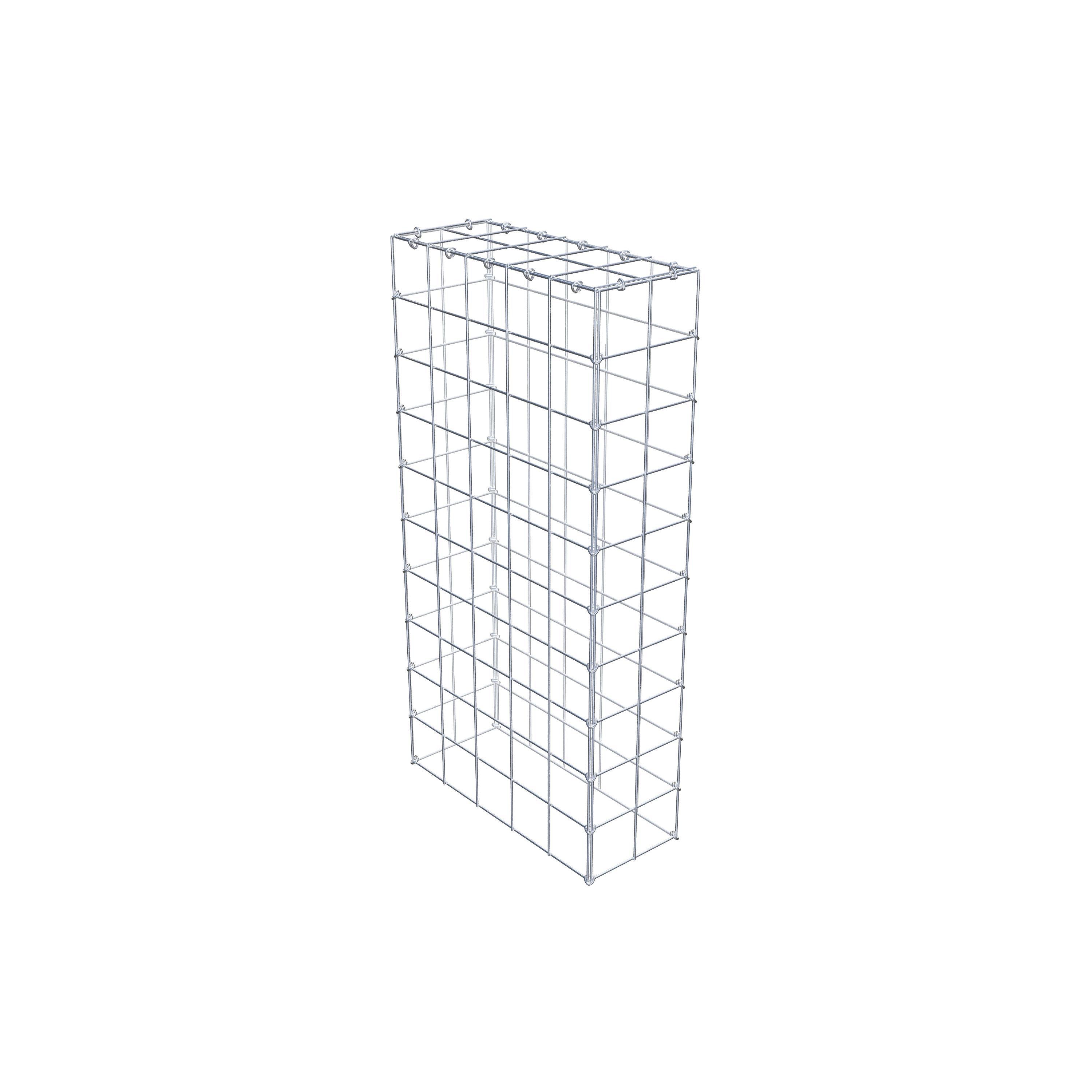 Monteret gabion type 3 100 cm x 50 cm x 20 cm (L x H x D), maskestørrelse 10 cm x 10 cm, C-ring