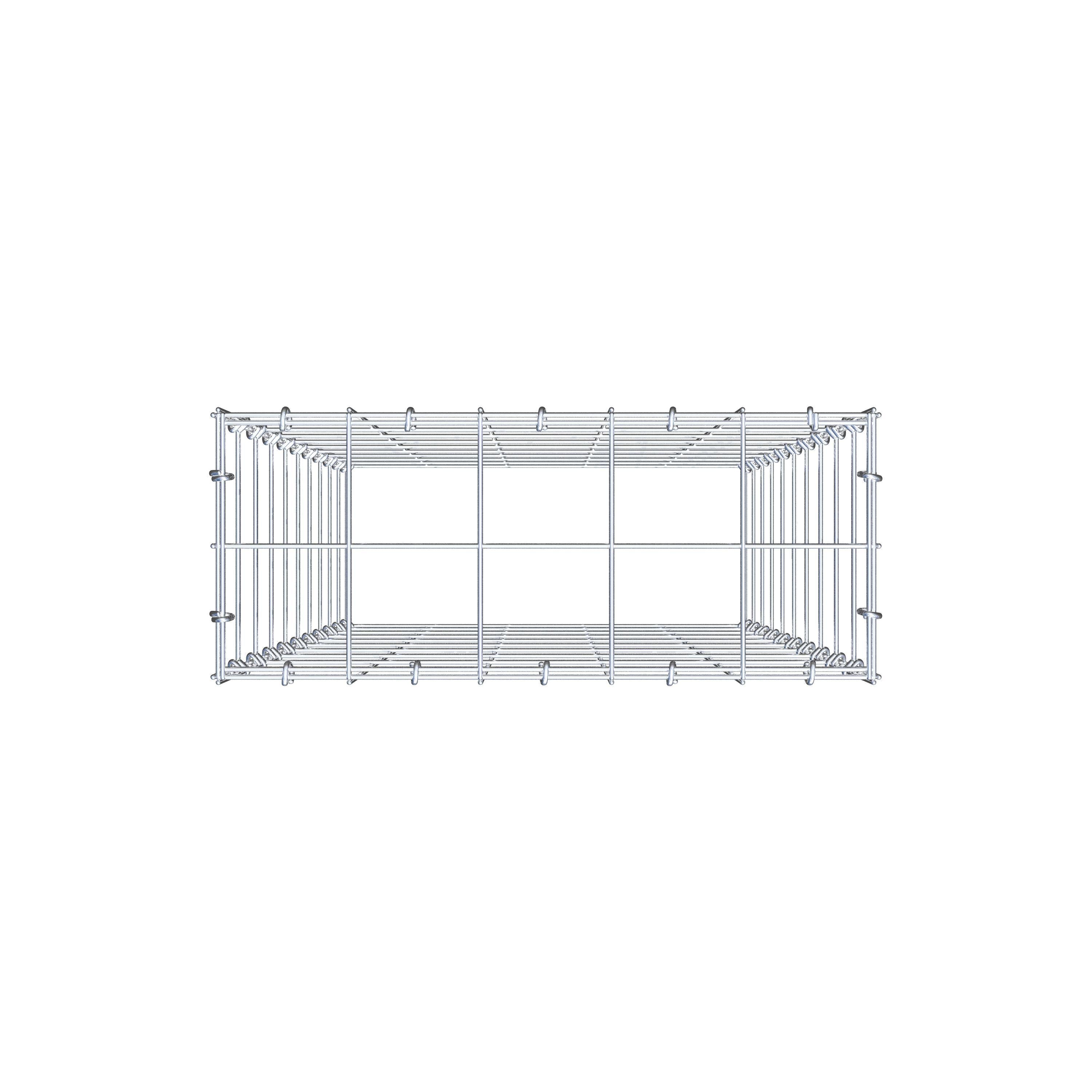 Monteret gabion type 3 100 cm x 50 cm x 20 cm (L x H x D), maskestørrelse 10 cm x 10 cm, C-ring