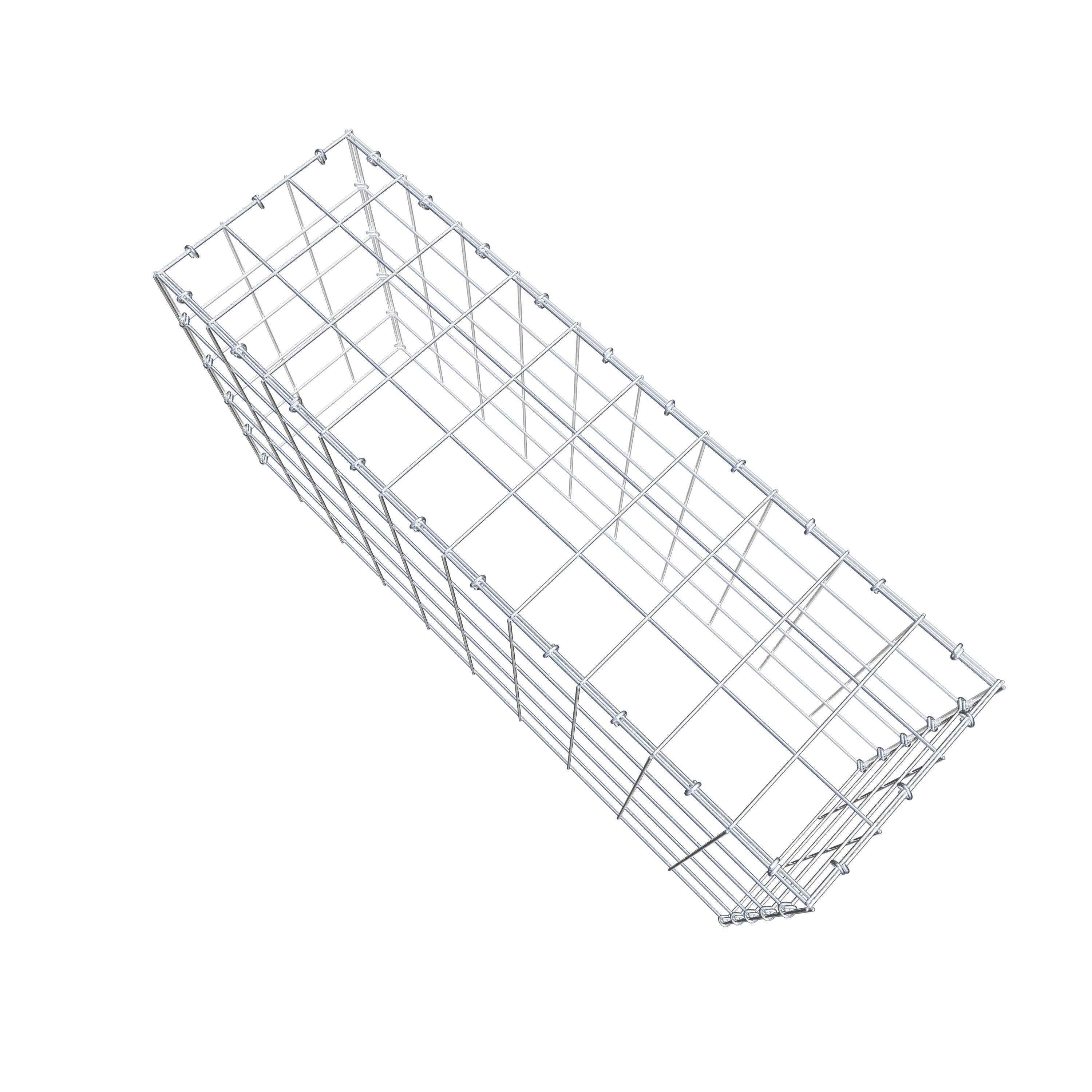 Monteret gabion type 3 100 cm x 50 cm x 30 cm (L x H x D), maskestørrelse 10 cm x 10 cm, C-ring