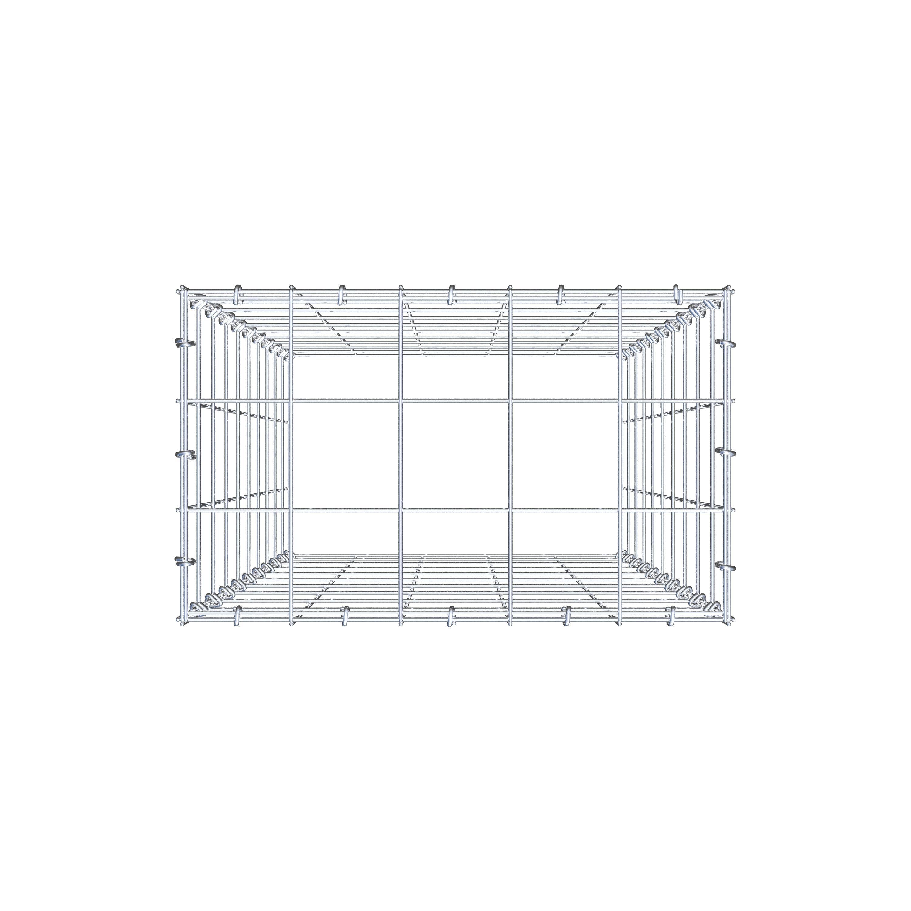 Monteret gabion type 3 100 cm x 50 cm x 30 cm (L x H x D), maskestørrelse 10 cm x 10 cm, C-ring