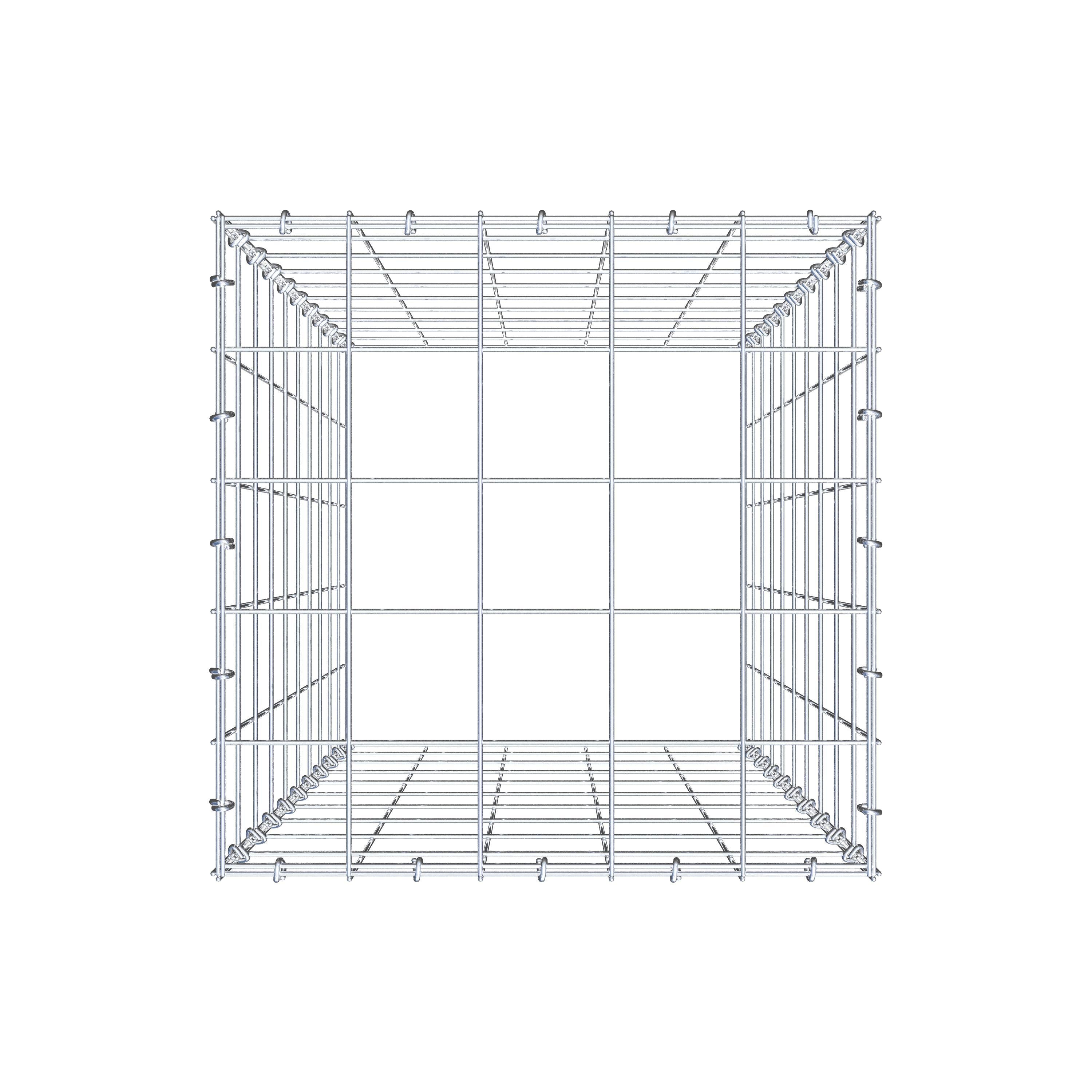 Monteret gabion type 3 100 cm x 50 cm x 50 cm (L x H x D), maskestørrelse 10 cm x 10 cm, C-ring