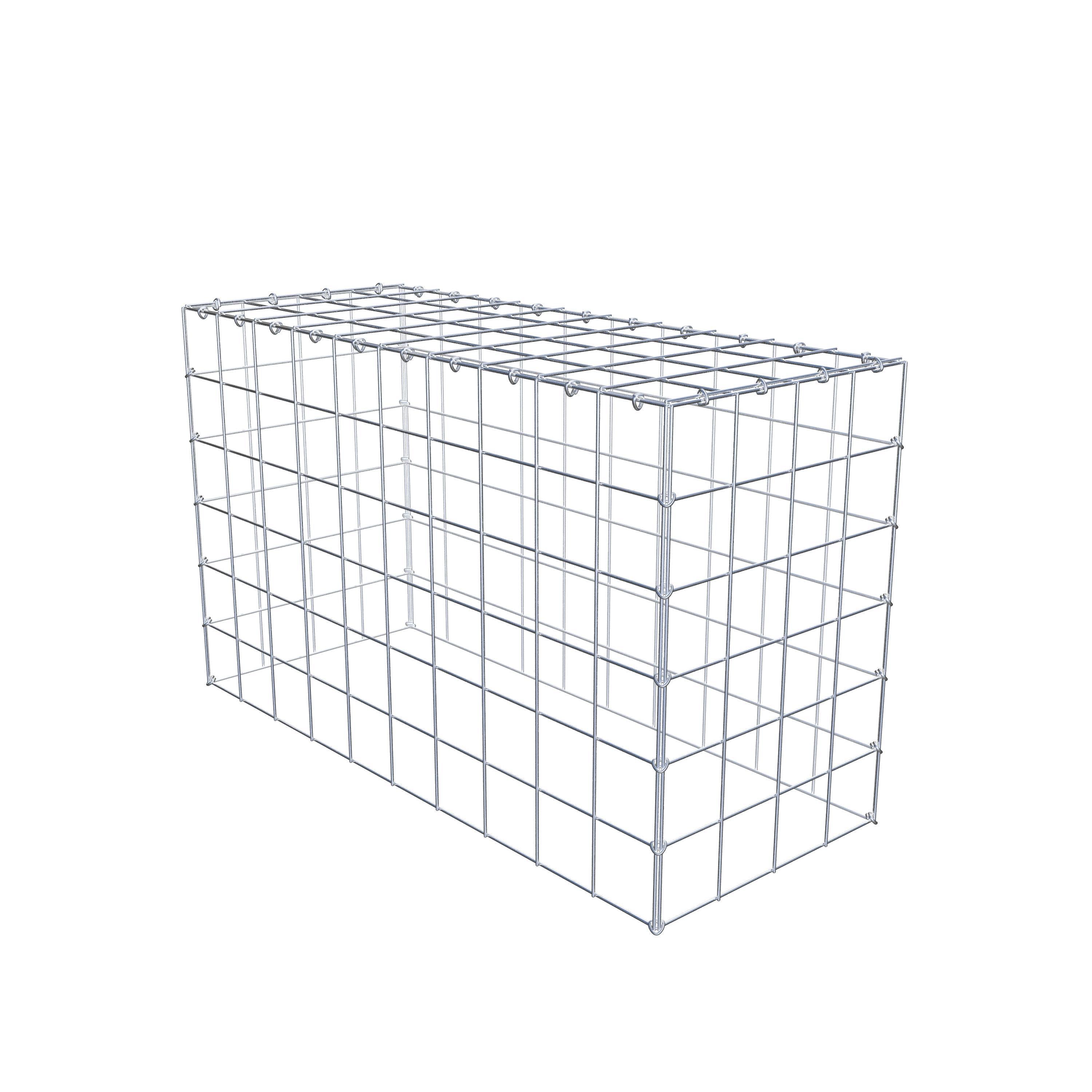 Mounted gabion type 3 100 cm x 60 cm x 40 cm (L x H x D), mesh size 10 cm x 10 cm, C-ring