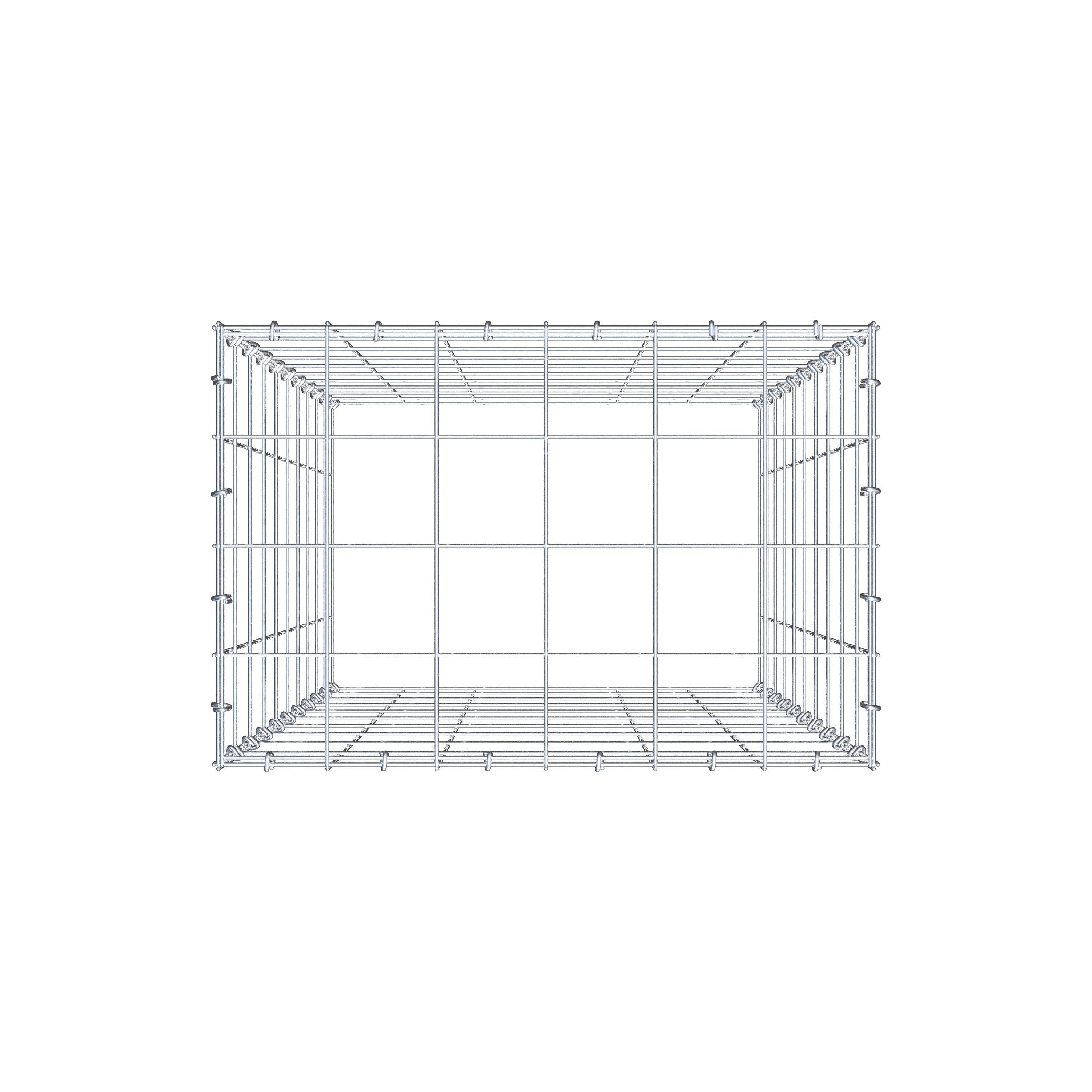 Mounted gabion type 3 100 cm x 60 cm x 40 cm (L x H x D), mesh size 10 cm x 10 cm, C-ring