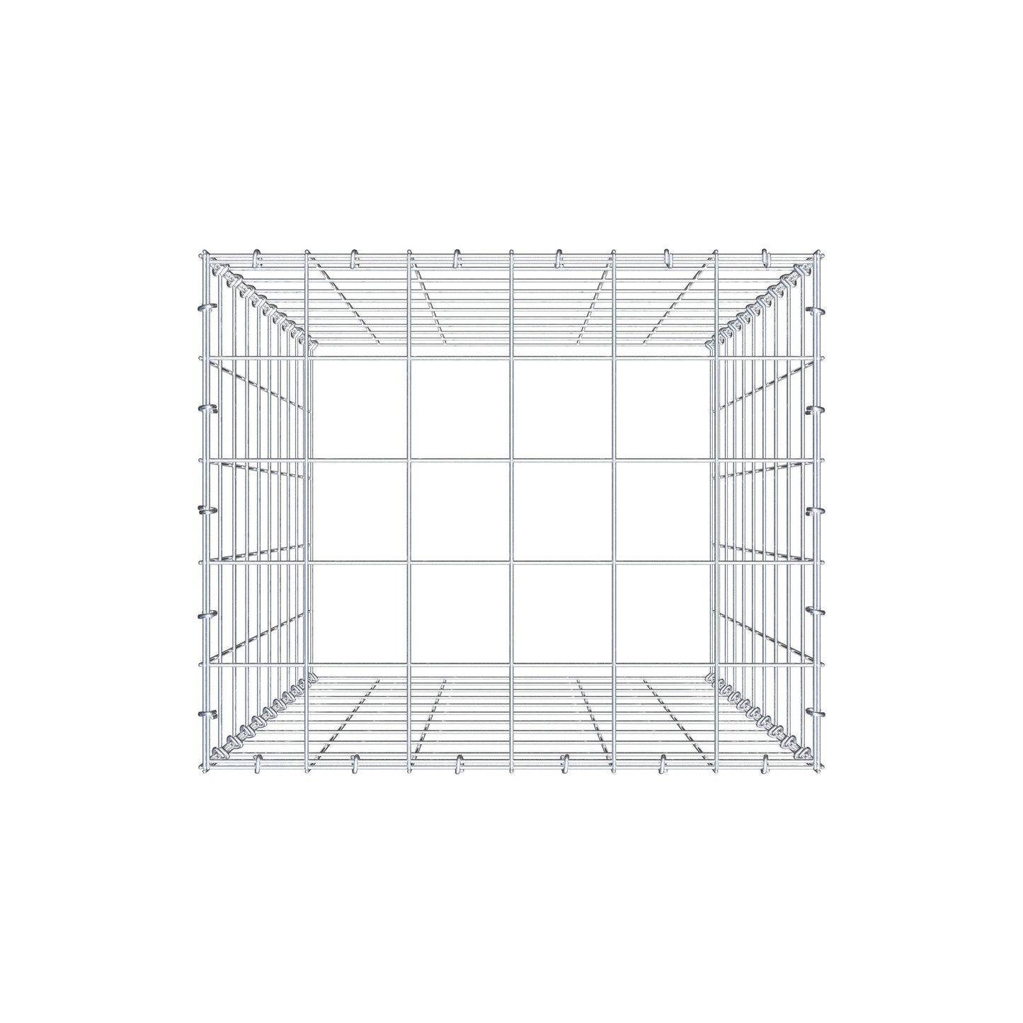 Mounted gabion type 3 100 cm x 60 cm x 50 cm (L x H x D), mesh size 10 cm x 10 cm, C-ring
