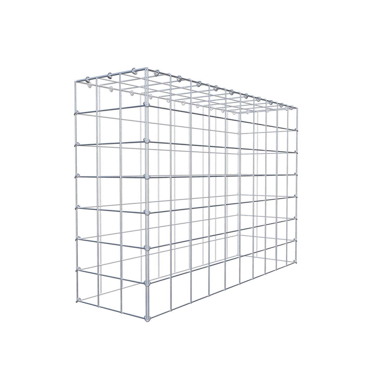 Typ 3 påbyggnadsgabion 100 cm x 70 cm x 30 cm (L x H x D), maskstorlek 10 cm x 10 cm, C-ring