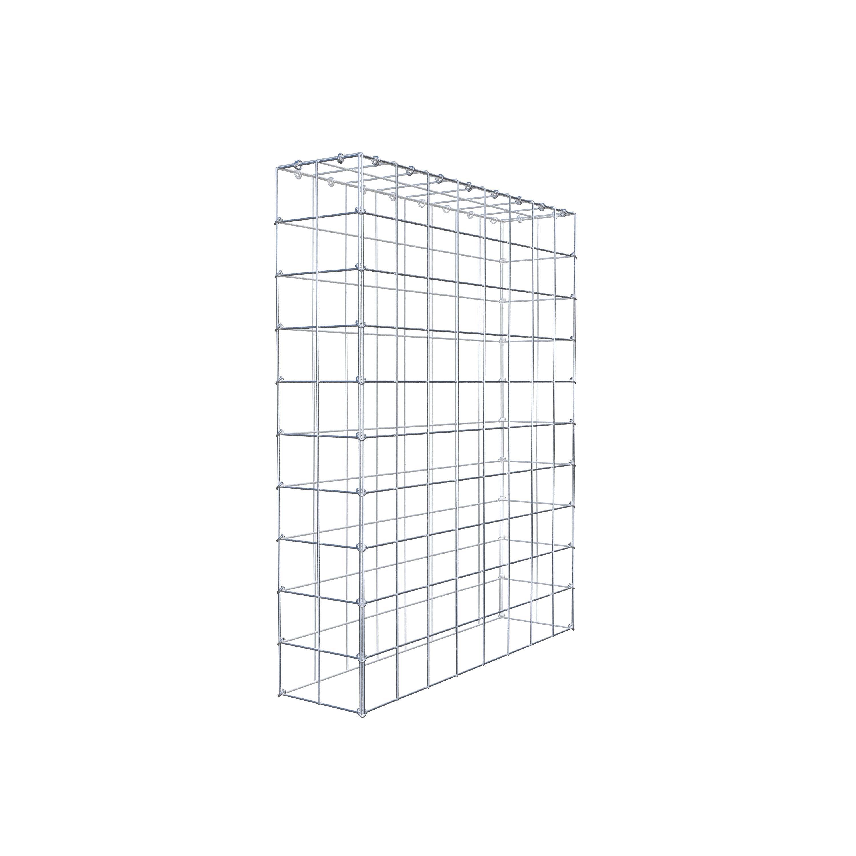 Monteret gabion type 3 100 cm x 80 cm x 20 cm (L x H x D), maskestørrelse 10 cm x 10 cm, C-ring