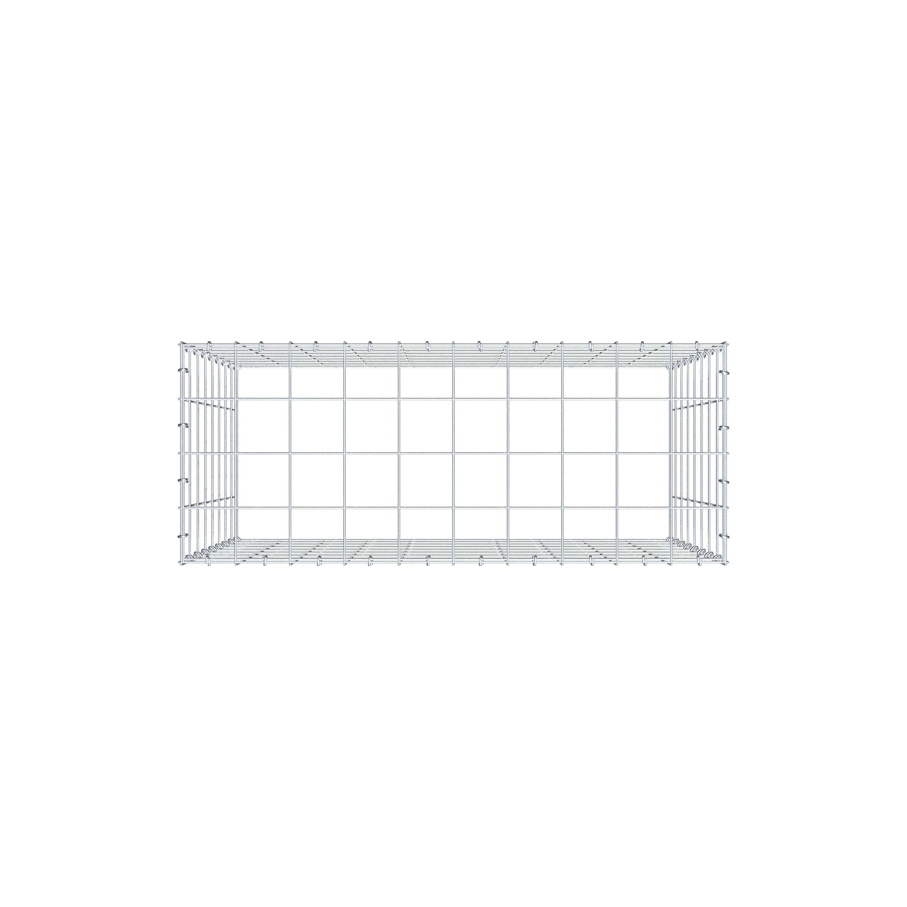 Mounted gabion type 3 100 cm x 80 cm x 40 cm (L x H x D), mesh size 10 cm x 10 cm, C-ring