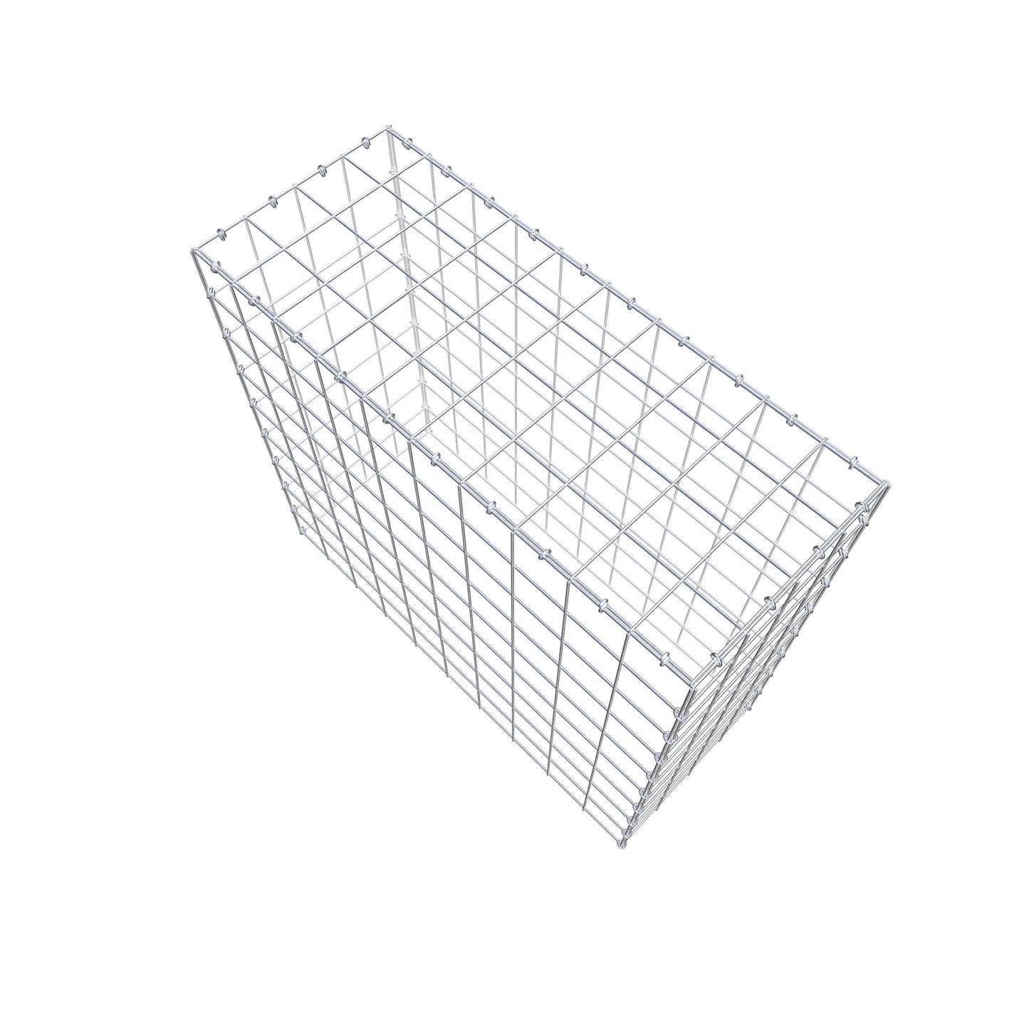 Typ 3 påbyggnadsgabion 100 cm x 90 cm x 40 cm (L x H x D), maskstorlek 10 cm x 10 cm, C-ring
