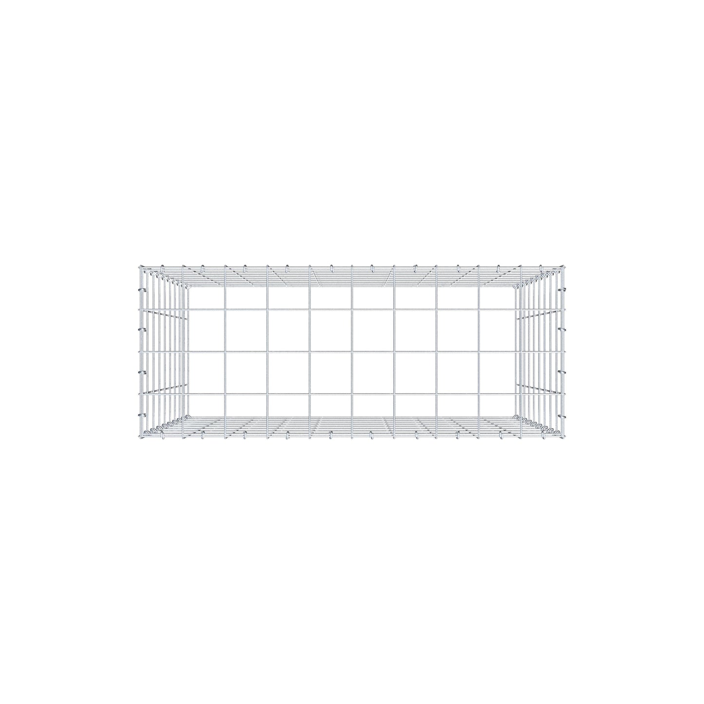 Typ 3 påbyggnadsgabion 100 cm x 90 cm x 40 cm (L x H x D), maskstorlek 10 cm x 10 cm, C-ring