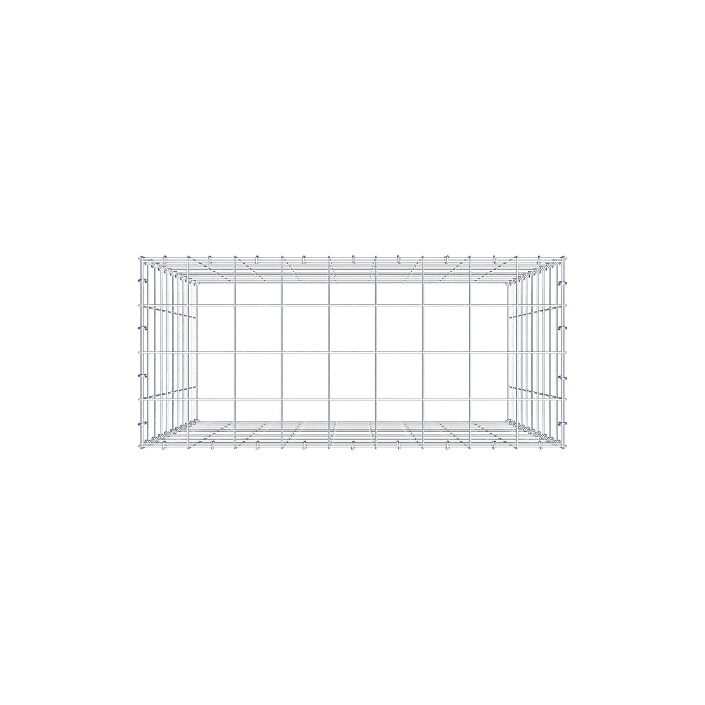 Typ 3 påbyggnadsgabion 100 cm x 90 cm x 40 cm (L x H x D), maskstorlek 10 cm x 10 cm, C-ring