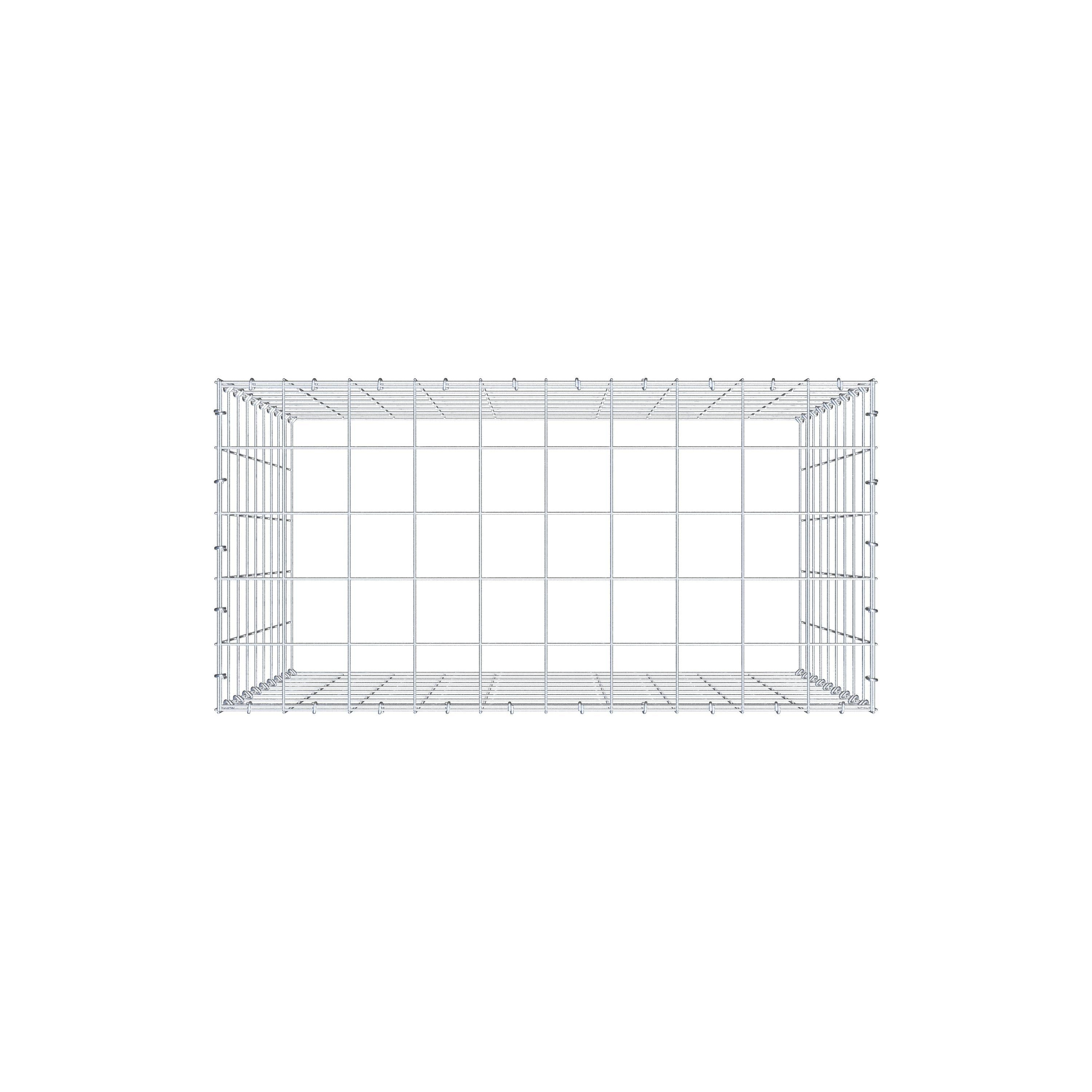 Mounted gabion type 3 100 cm x 90 cm x 50 cm (L x H x D), mesh size 10 cm x 10 cm, C-ring