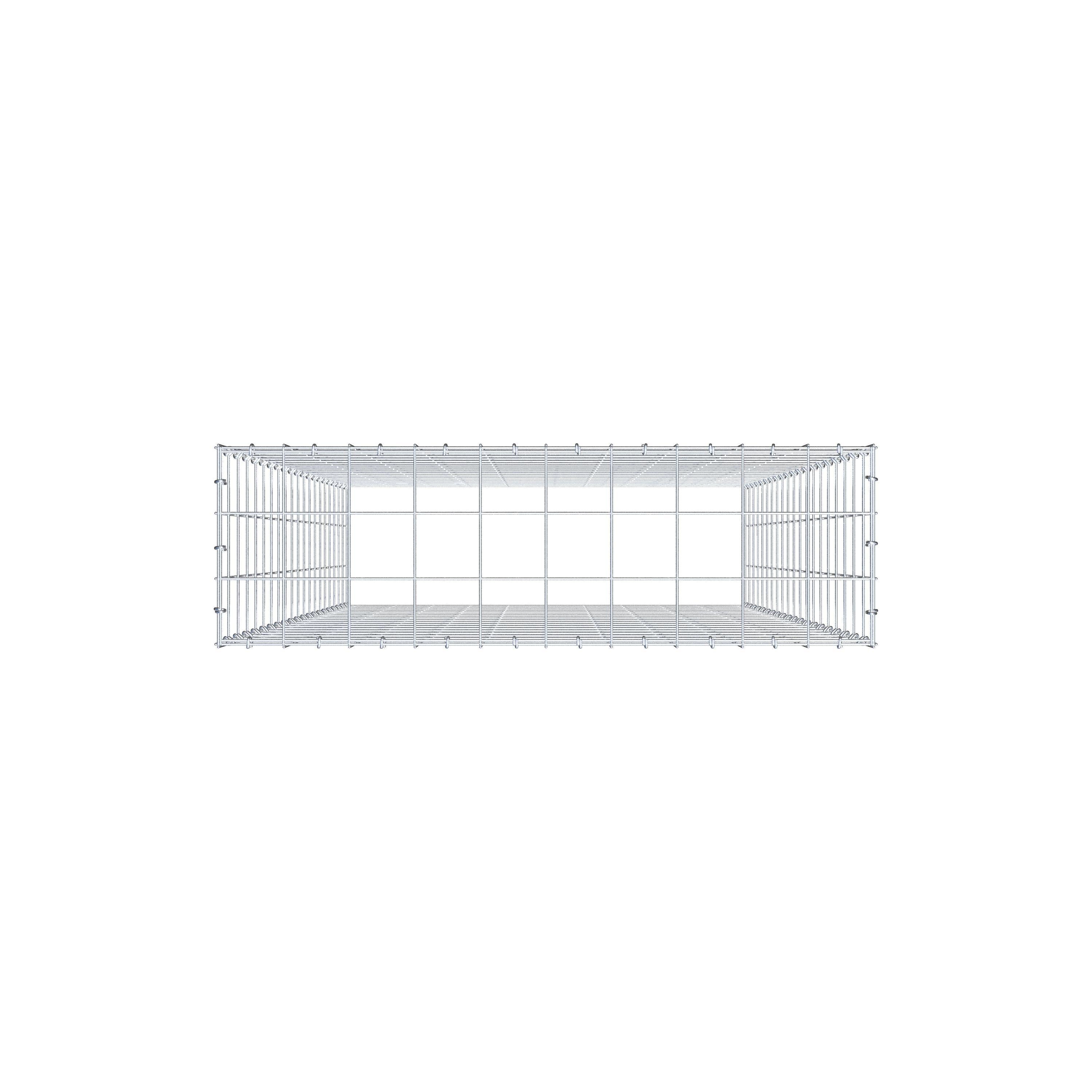 Anbaugabione Typ 3 200 cm x 100 cm x 30 cm (L x H x T), Maschenweite 10 cm x 10 cm, C-Ring