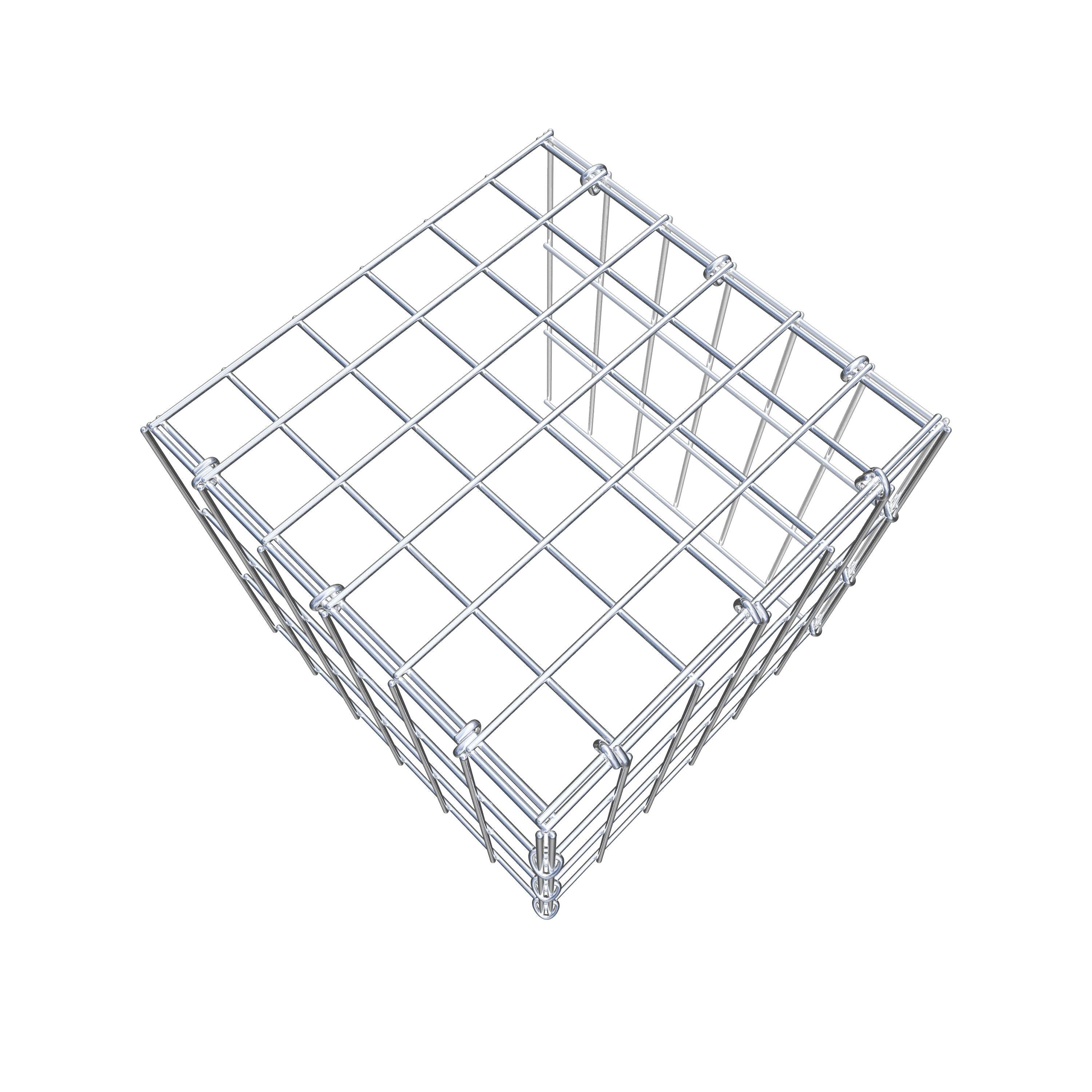 Mounted gabion type 4 30 cm x 30 cm x 30 cm (L x H x D), mesh size 5 cm x 10 cm, C-ring