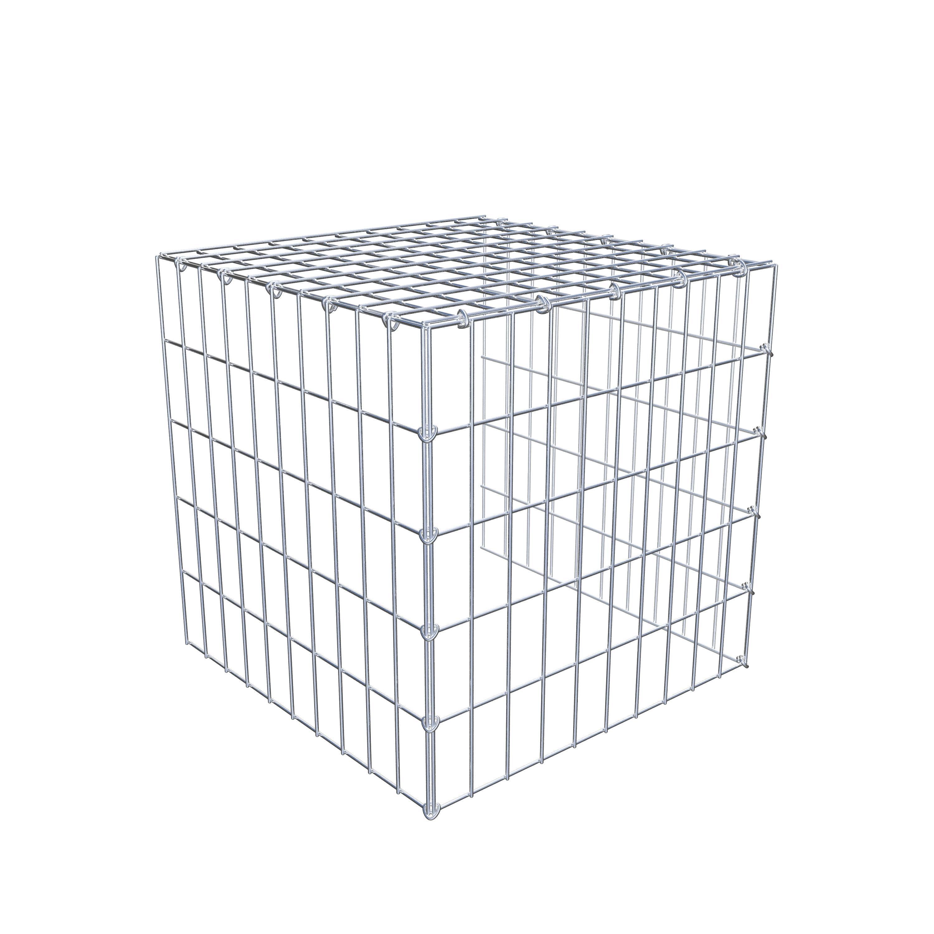 Mounted gabion type 4 50 cm x 50 cm x 50 cm (L x H x D), mesh size 5 cm x 10 cm, C-ring