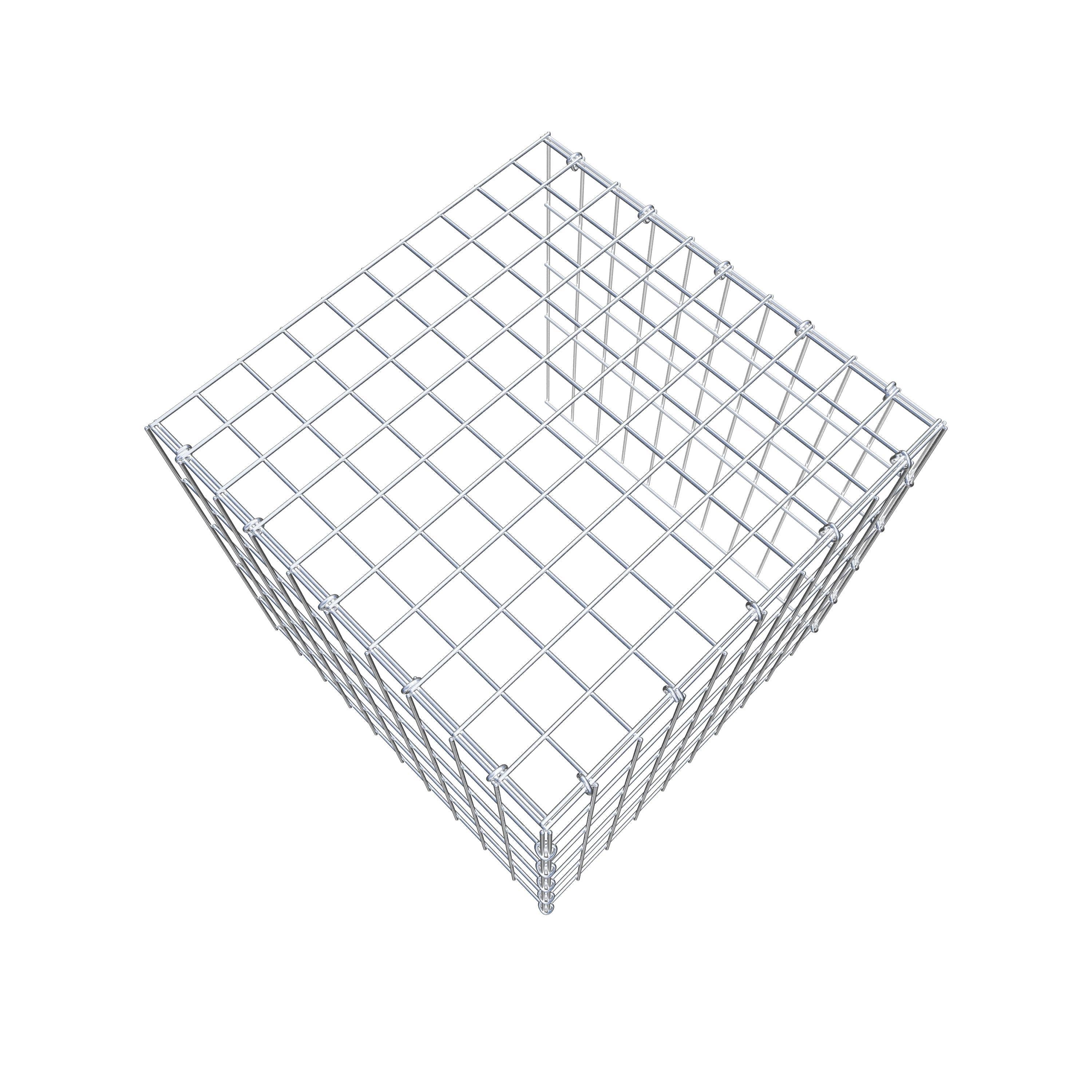 Mounted gabion type 4 50 cm x 50 cm x 50 cm (L x H x D), mesh size 5 cm x 10 cm, C-ring