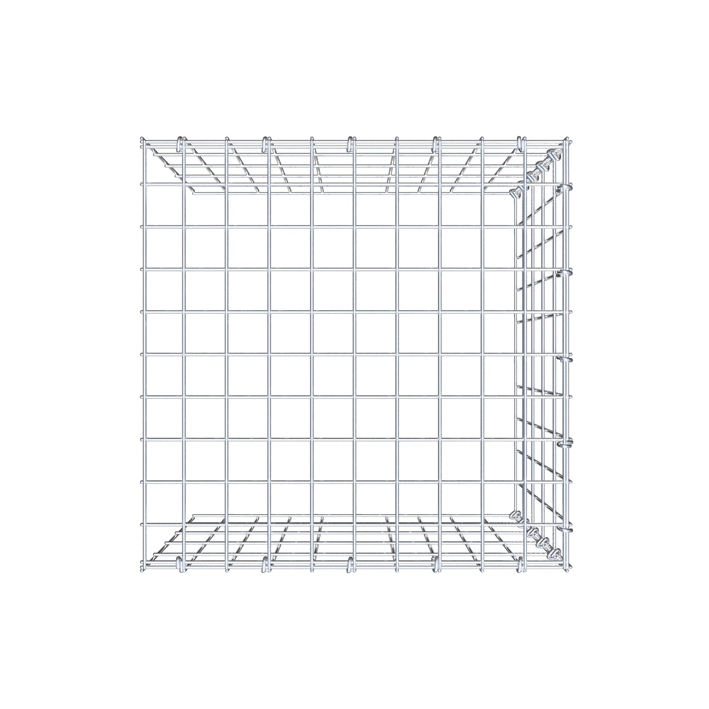 Mounted gabion type 4 50 cm x 50 cm x 50 cm (L x H x D), mesh size 5 cm x 10 cm, C-ring