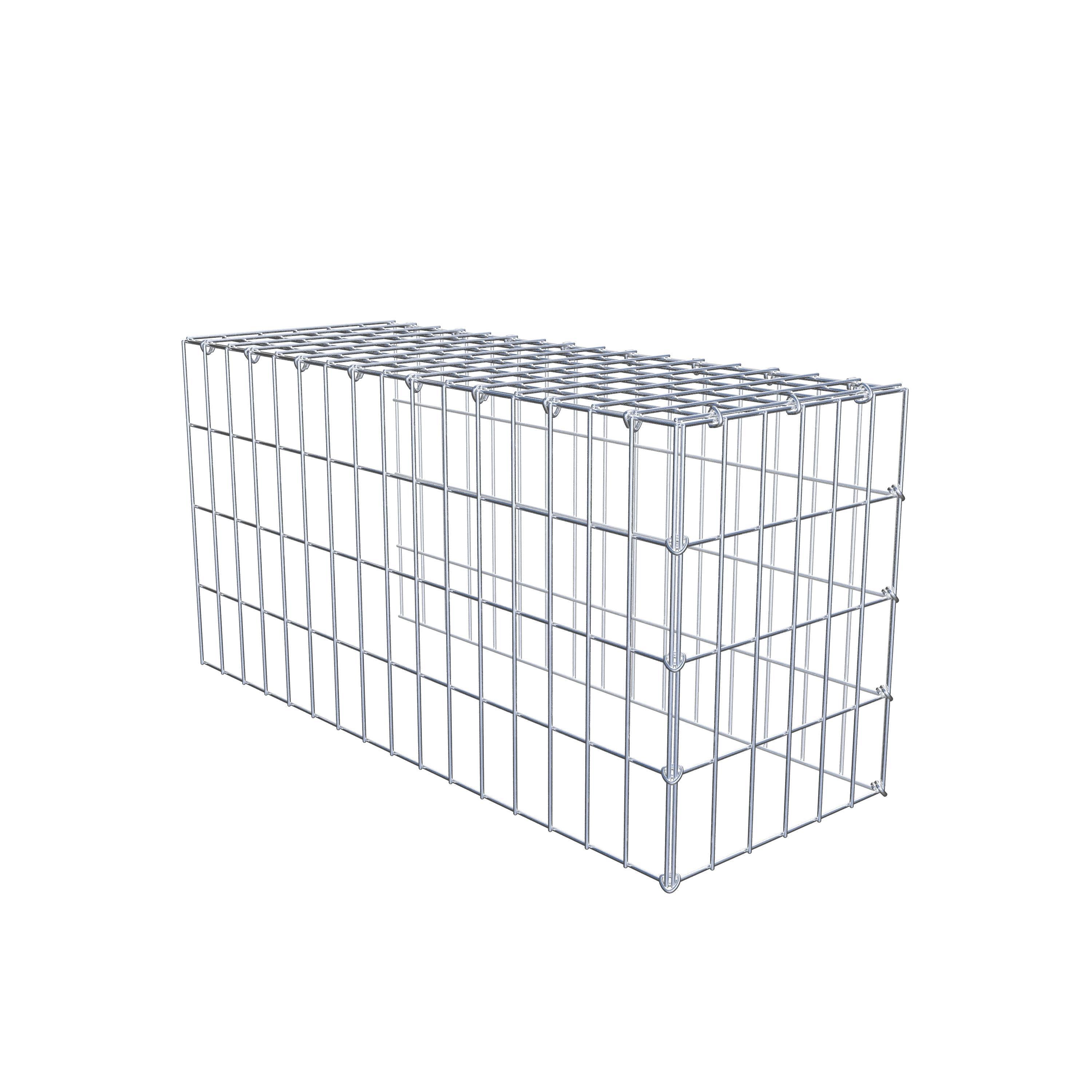 Monteret gabion type 4 80 cm x 40 cm x 30 cm (L x H x D), maskestørrelse 5 cm x 10 cm, C-ring