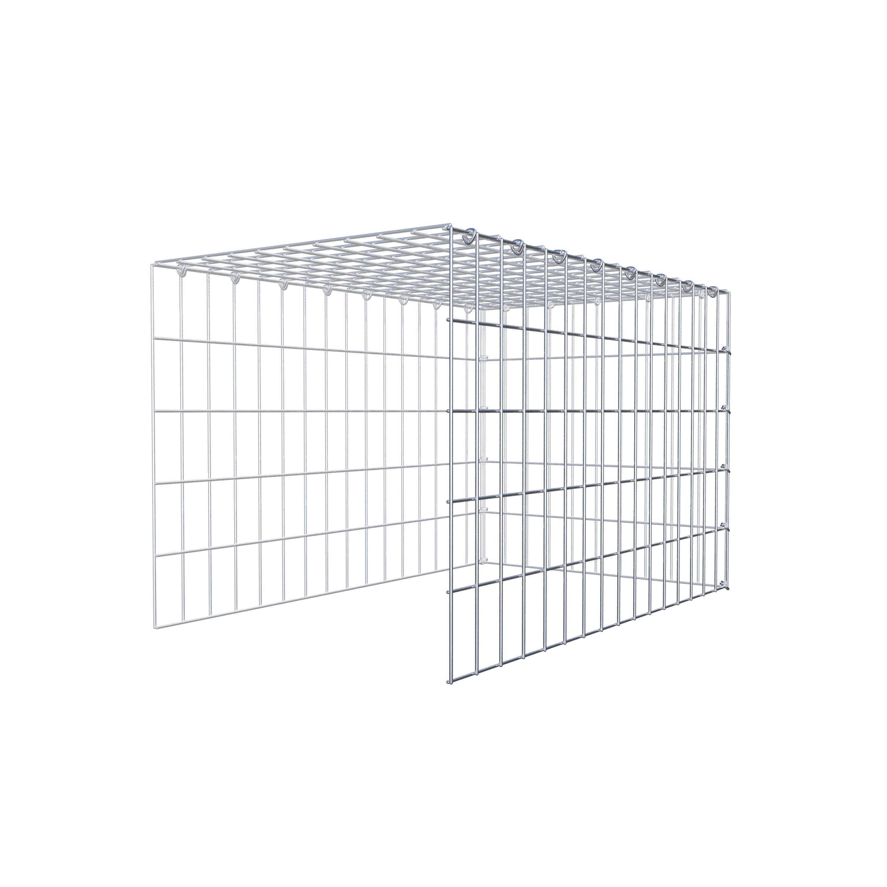 Mounted gabion type 4 80 cm x 50 cm x 50 cm (L x H x D), mesh size 5 cm x 10 cm, C-ring