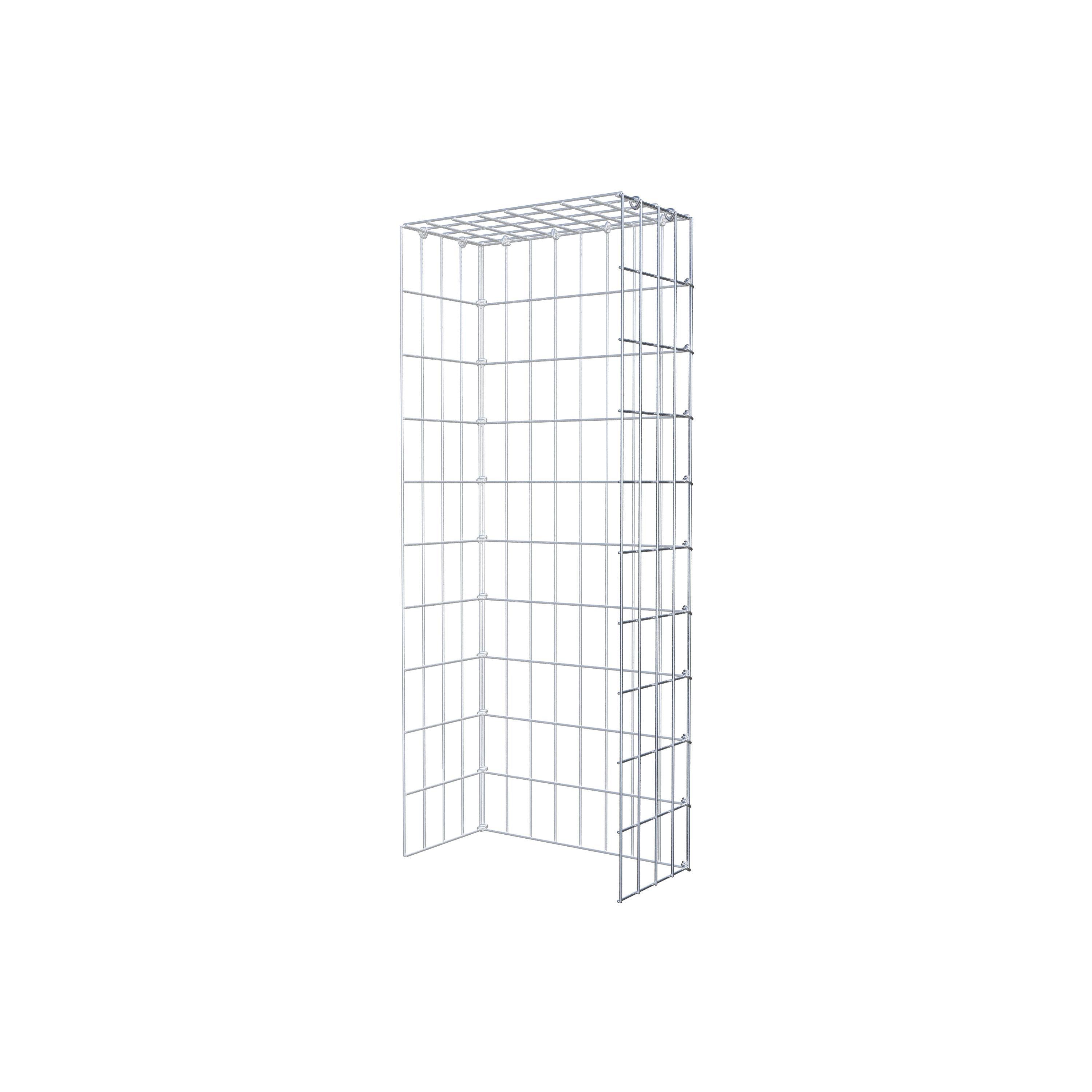 Monteret gabion type 4 100 cm x 20 cm x 40 cm (L x H x D), maskestørrelse 5 cm x 10 cm, C-ring