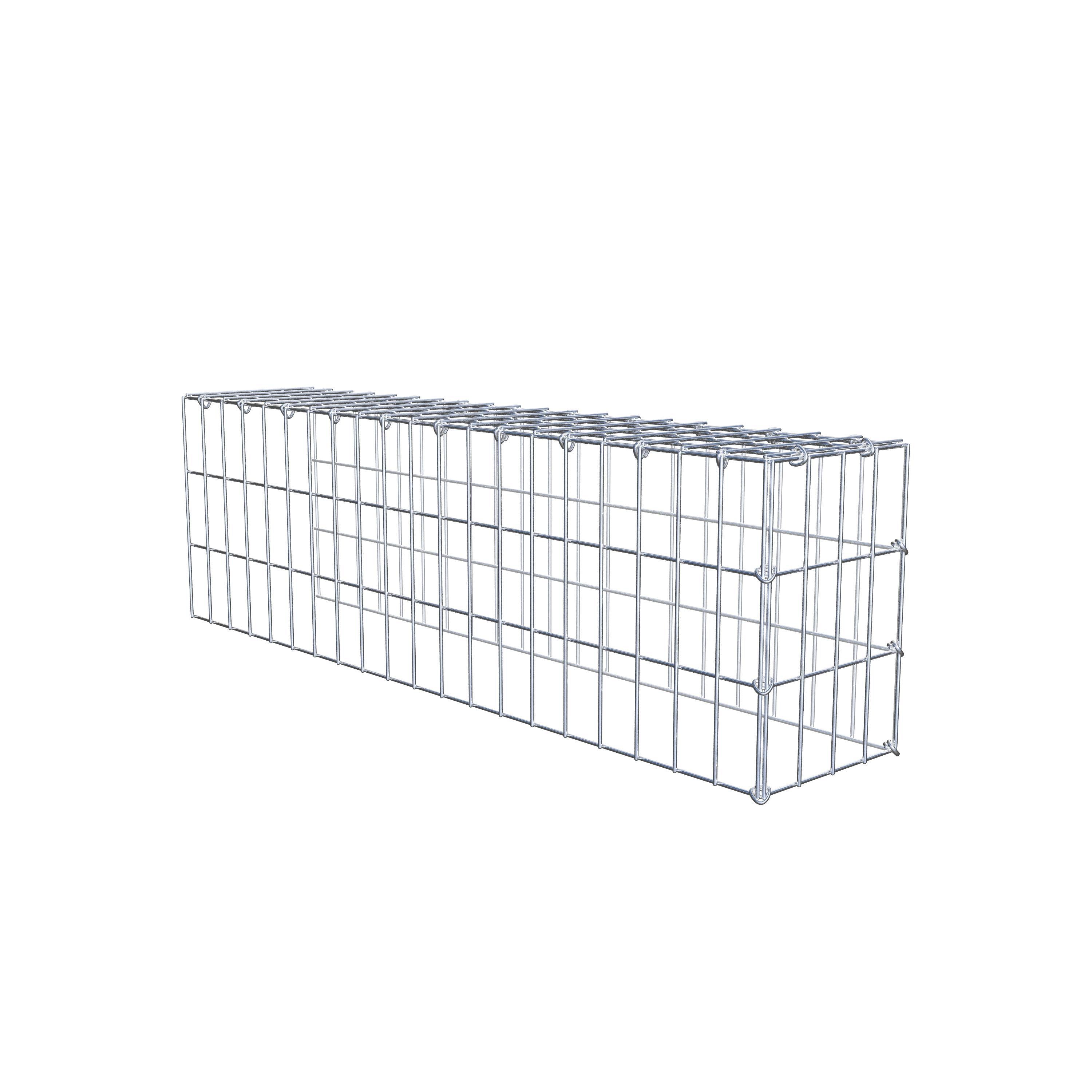 Mounted gabion type 4 100 cm x 30 cm x 20 cm (L x H x D), mesh size 5 cm x 10 cm, C-ring