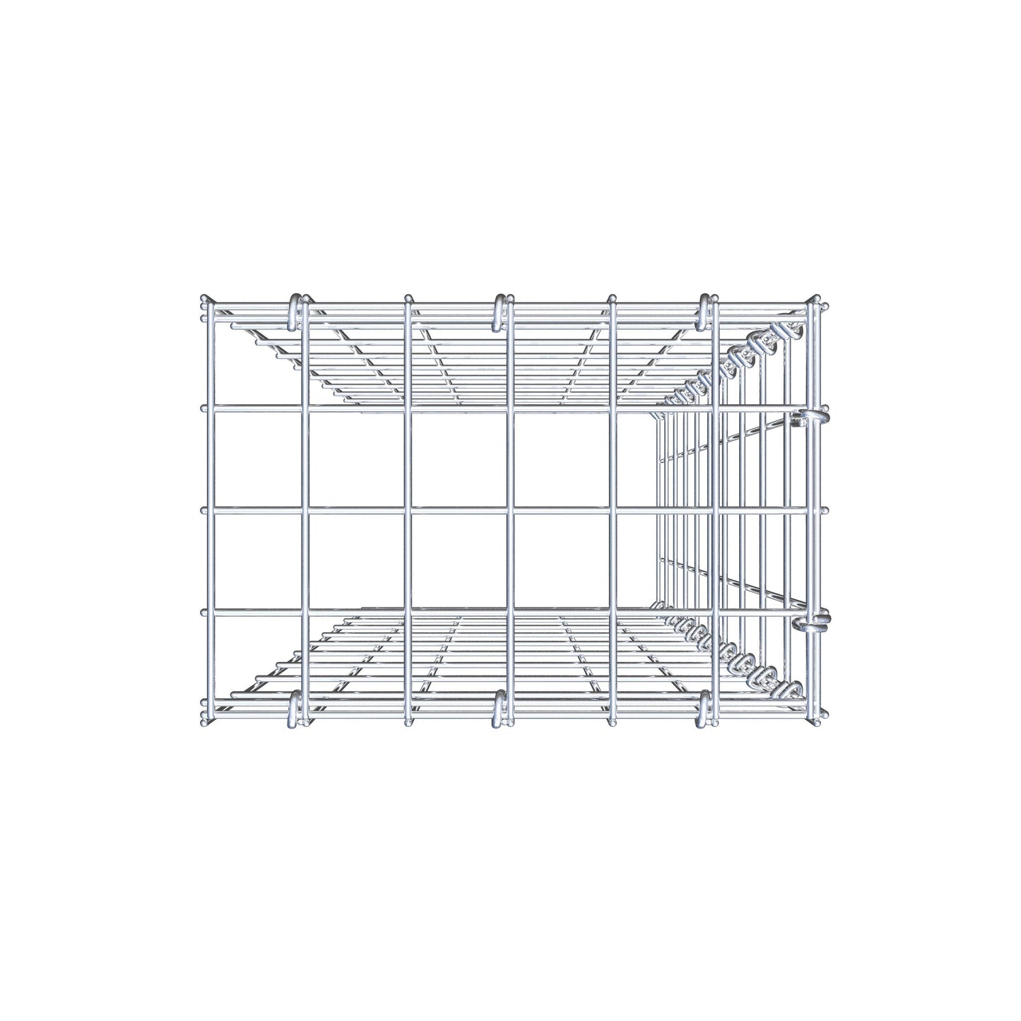 Mounted gabion type 4 100 cm x 30 cm x 20 cm (L x H x D), mesh size 5 cm x 10 cm, C-ring