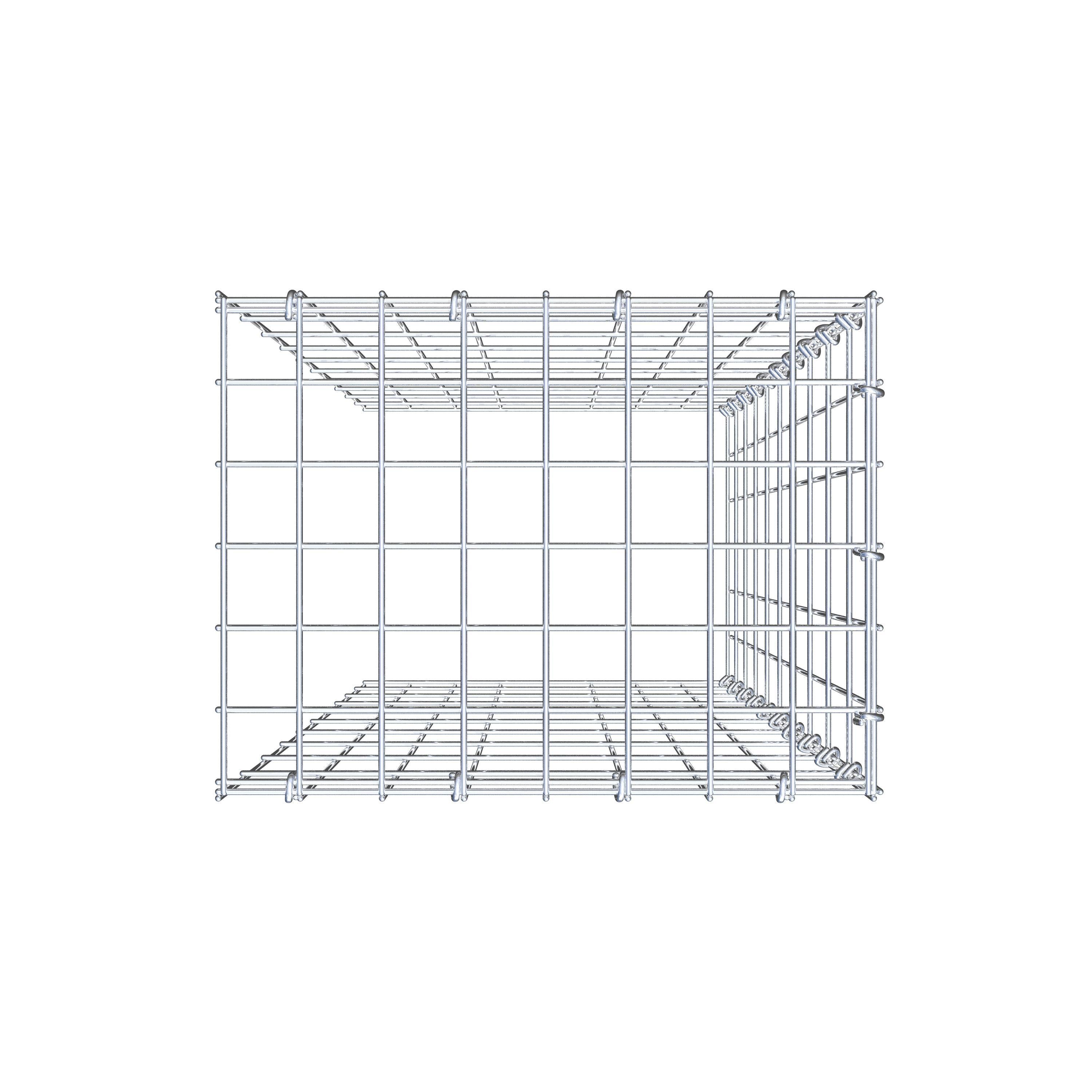 Monteret gabion type 4 100 cm x 40 cm x 30 cm (L x H x D), maskestørrelse 5 cm x 10 cm, C-ring