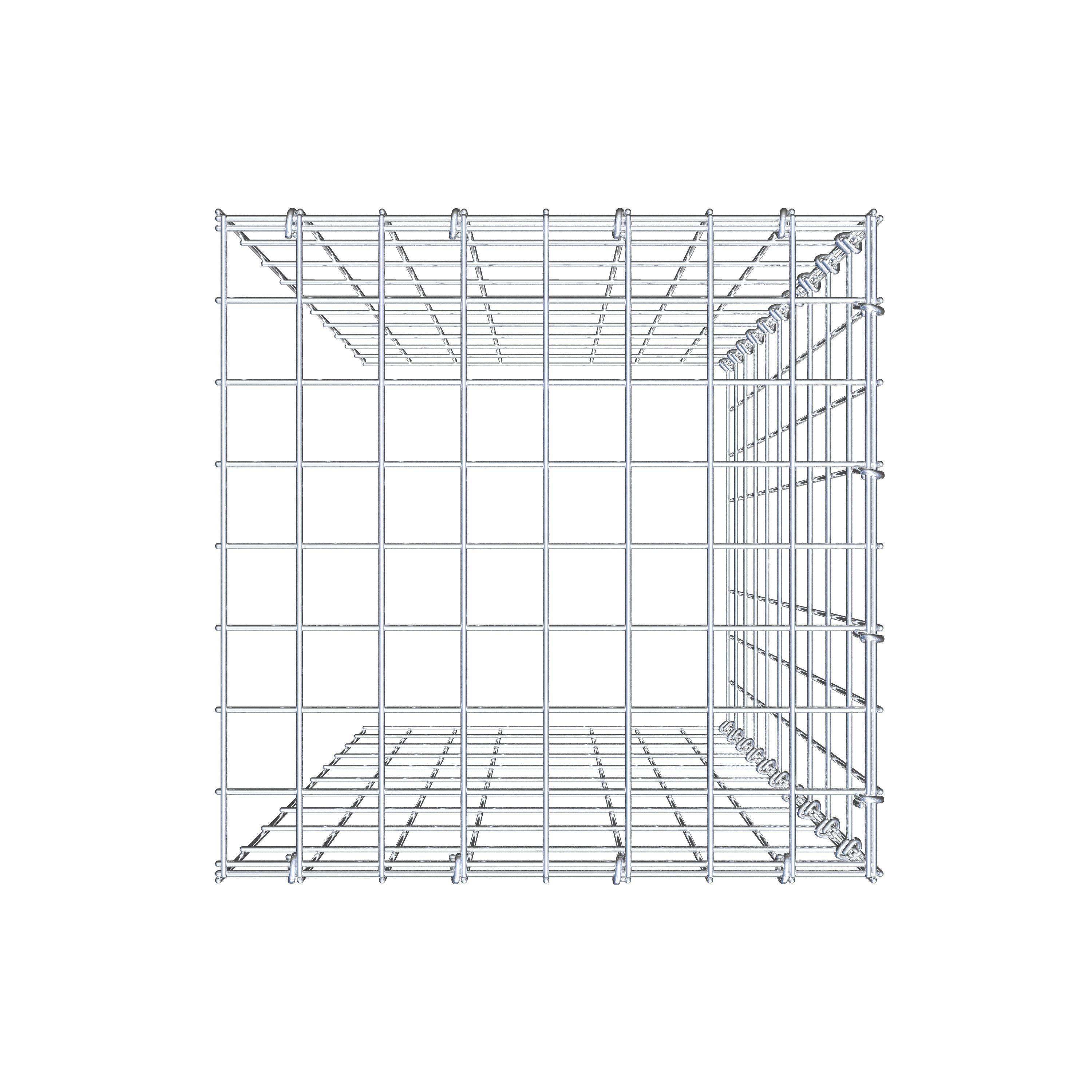 Monteret gabion type 4 100 cm x 40 cm x 40 cm (L x H x D), maskestørrelse 5 cm x 10 cm, C-ring