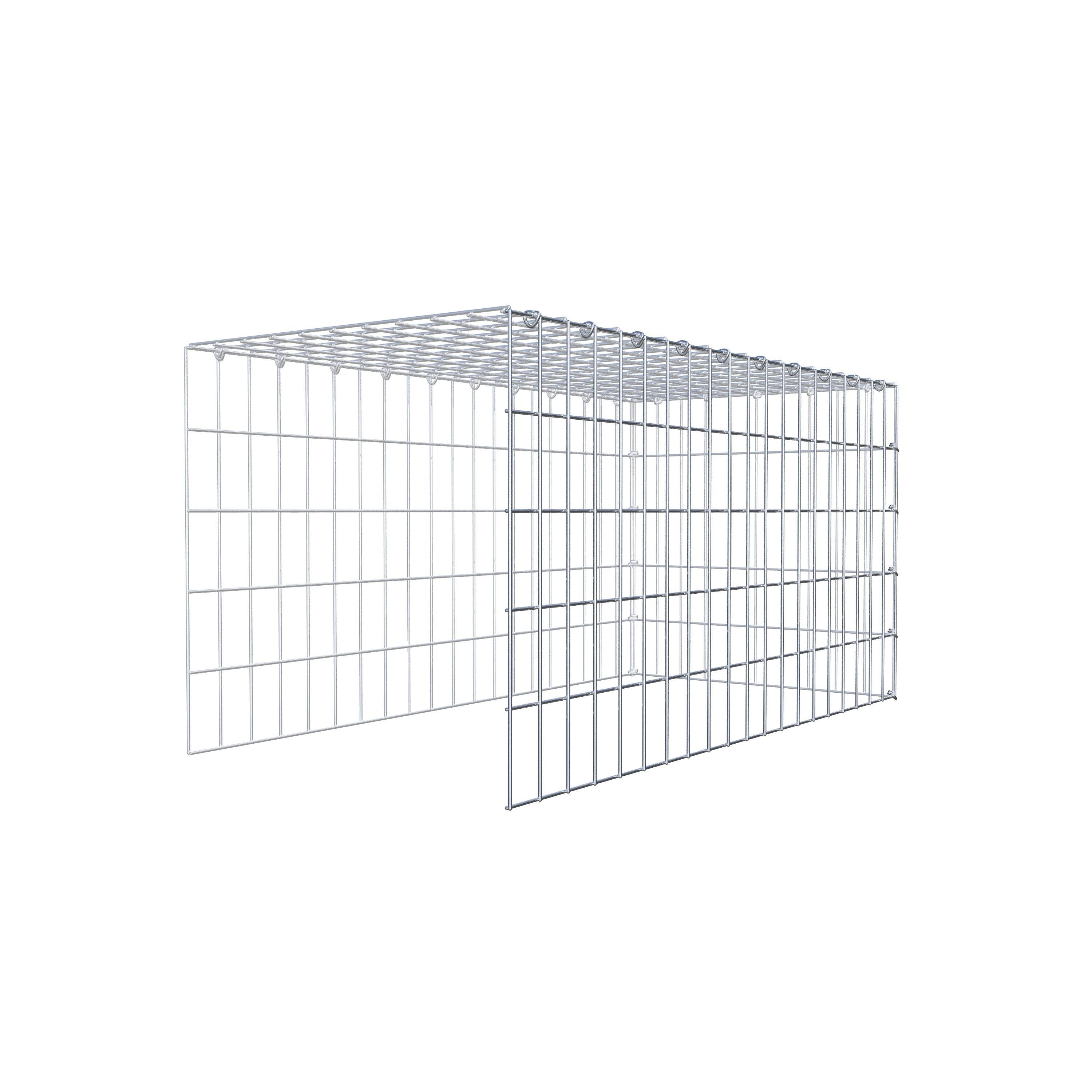 Monteret gabion type 4 100 cm x 50 cm x 50 cm (L x H x D), maskestørrelse 5 cm x 10 cm, C-ring