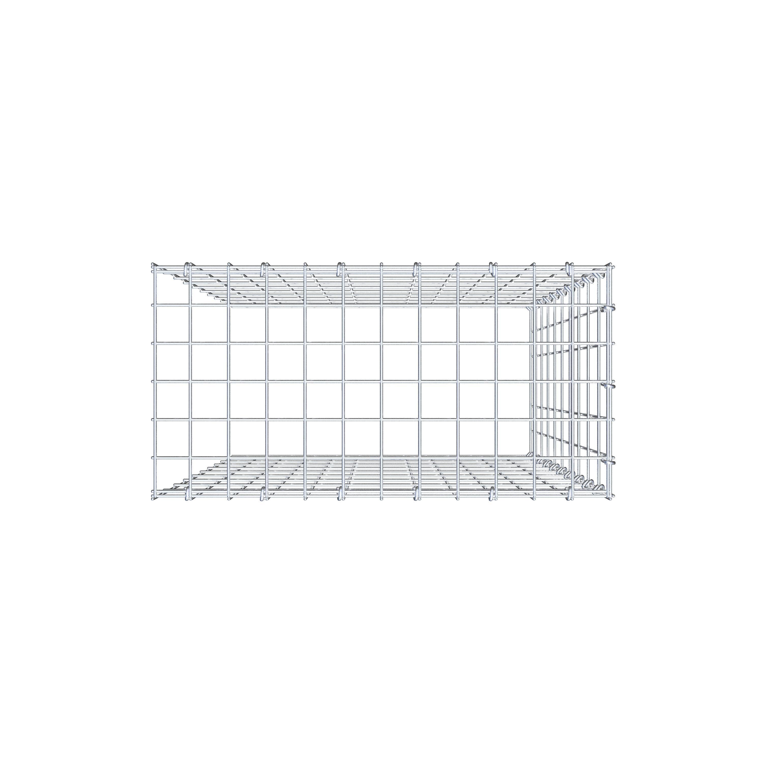 Monteret gabion type 4 100 cm x 60 cm x 30 cm (L x H x D), maskestørrelse 5 cm x 10 cm, C-ring