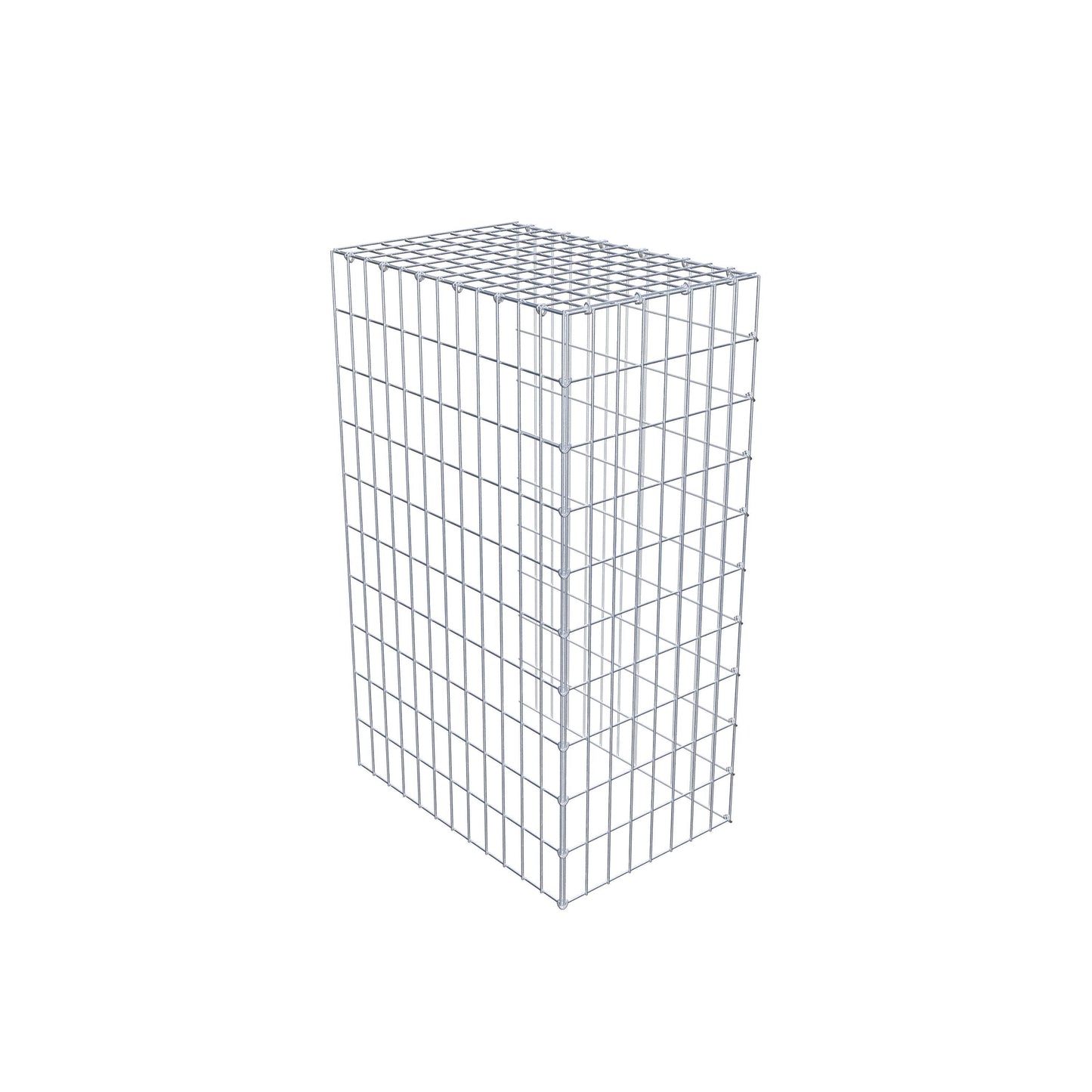 Typ 4 påbyggnadsgabion 100 cm x 60 cm x 40 cm (L x H x D), maskstorlek 5 cm x 10 cm, C-ring