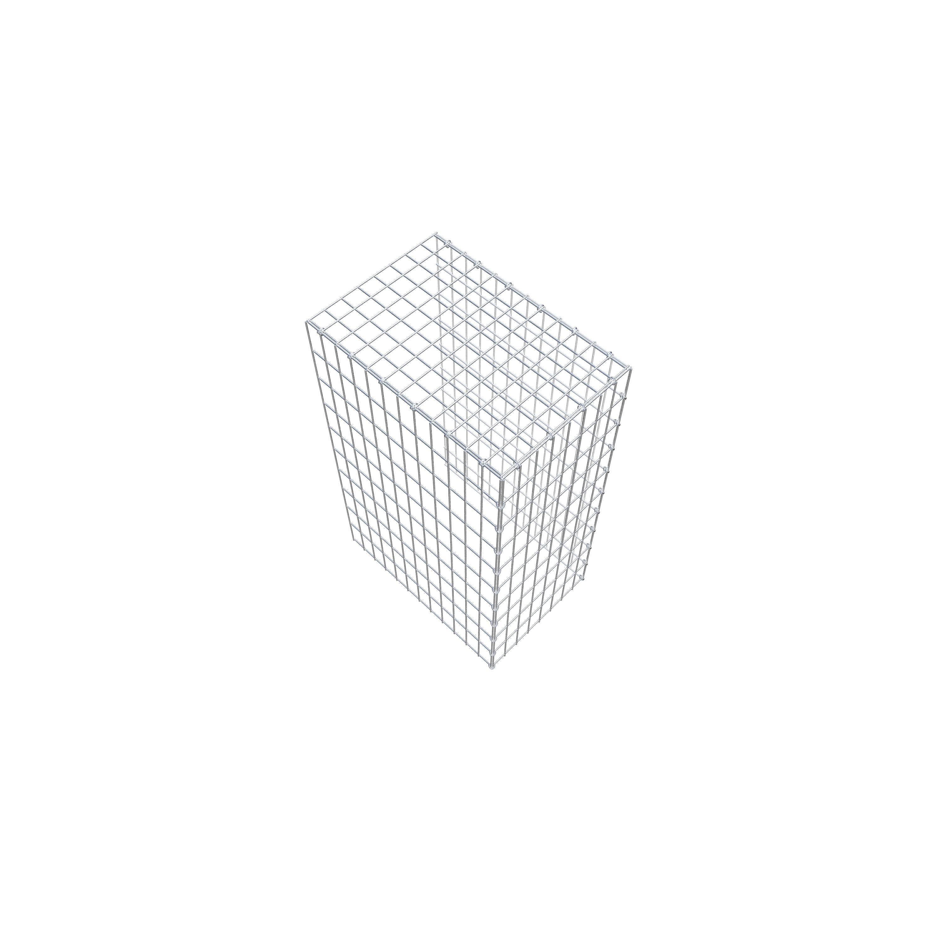 Mounted gabion type 4 100 cm x 60 cm x 40 cm (L x H x D), mesh size 5 cm x 10 cm, C-ring