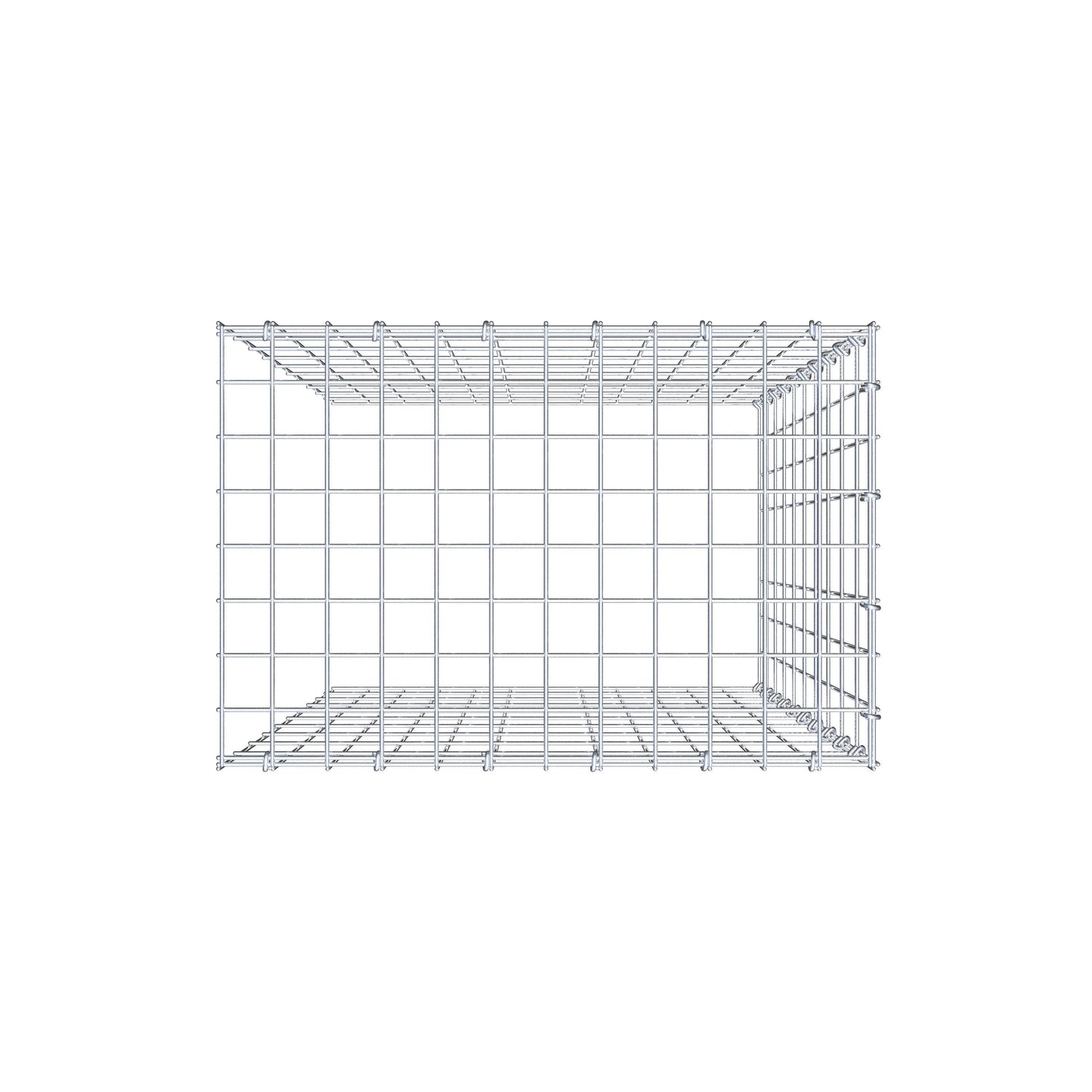 Typ 4 påbyggnadsgabion 100 cm x 60 cm x 40 cm (L x H x D), maskstorlek 5 cm x 10 cm, C-ring