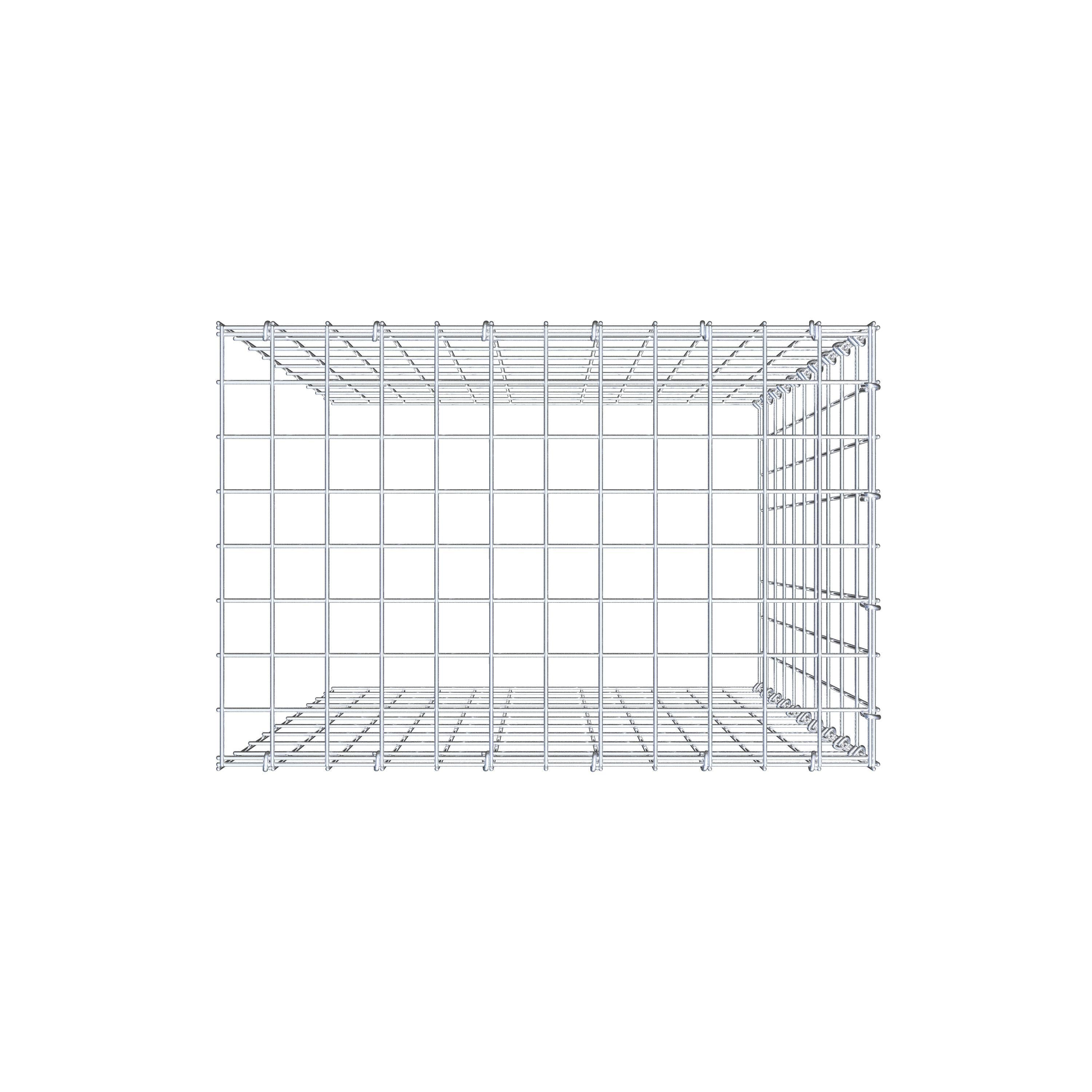 Mounted gabion type 4 100 cm x 60 cm x 40 cm (L x H x D), mesh size 5 cm x 10 cm, C-ring