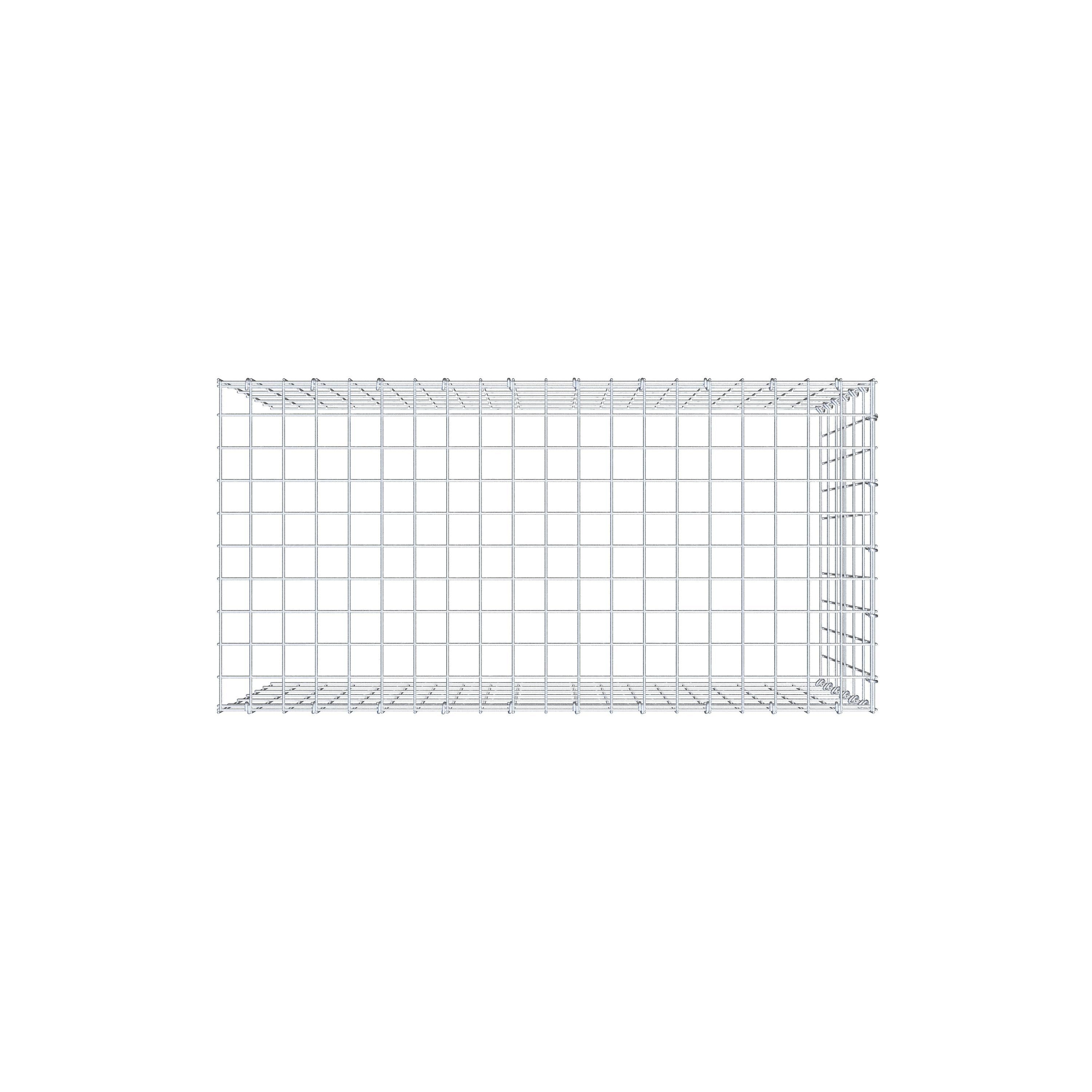 Monteret gabion type 4 100 cm x 60 cm x 50 cm (L x H x D), maskestørrelse 5 cm x 10 cm, C-ring