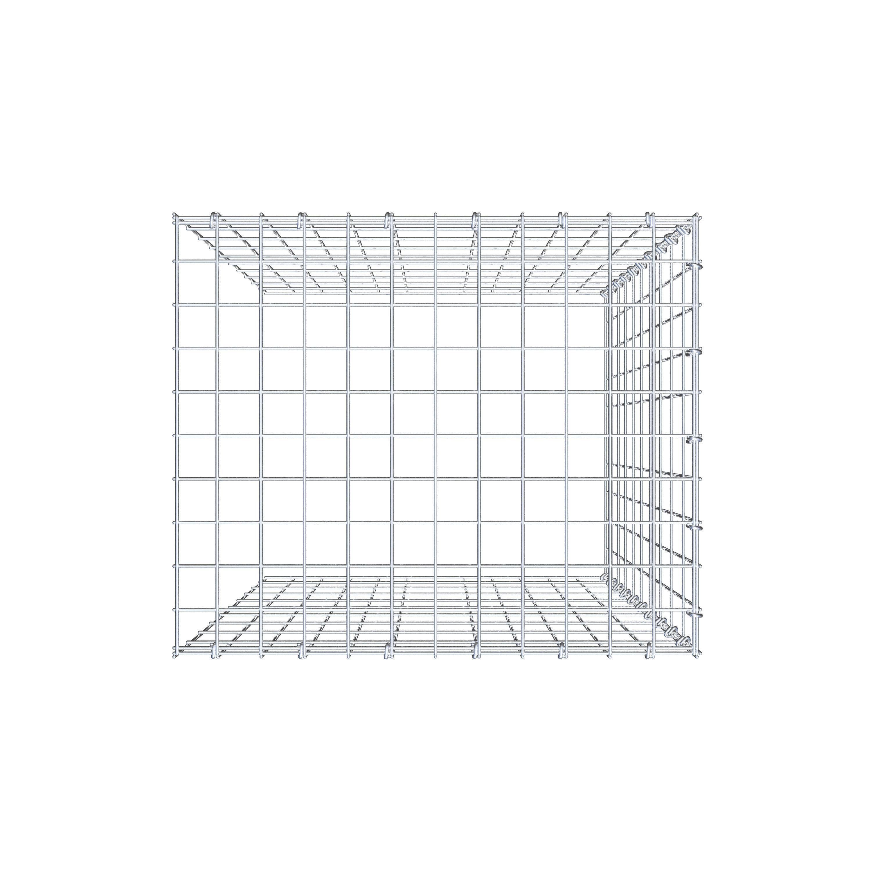 Monteret gabion type 4 100 cm x 60 cm x 50 cm (L x H x D), maskestørrelse 5 cm x 10 cm, C-ring