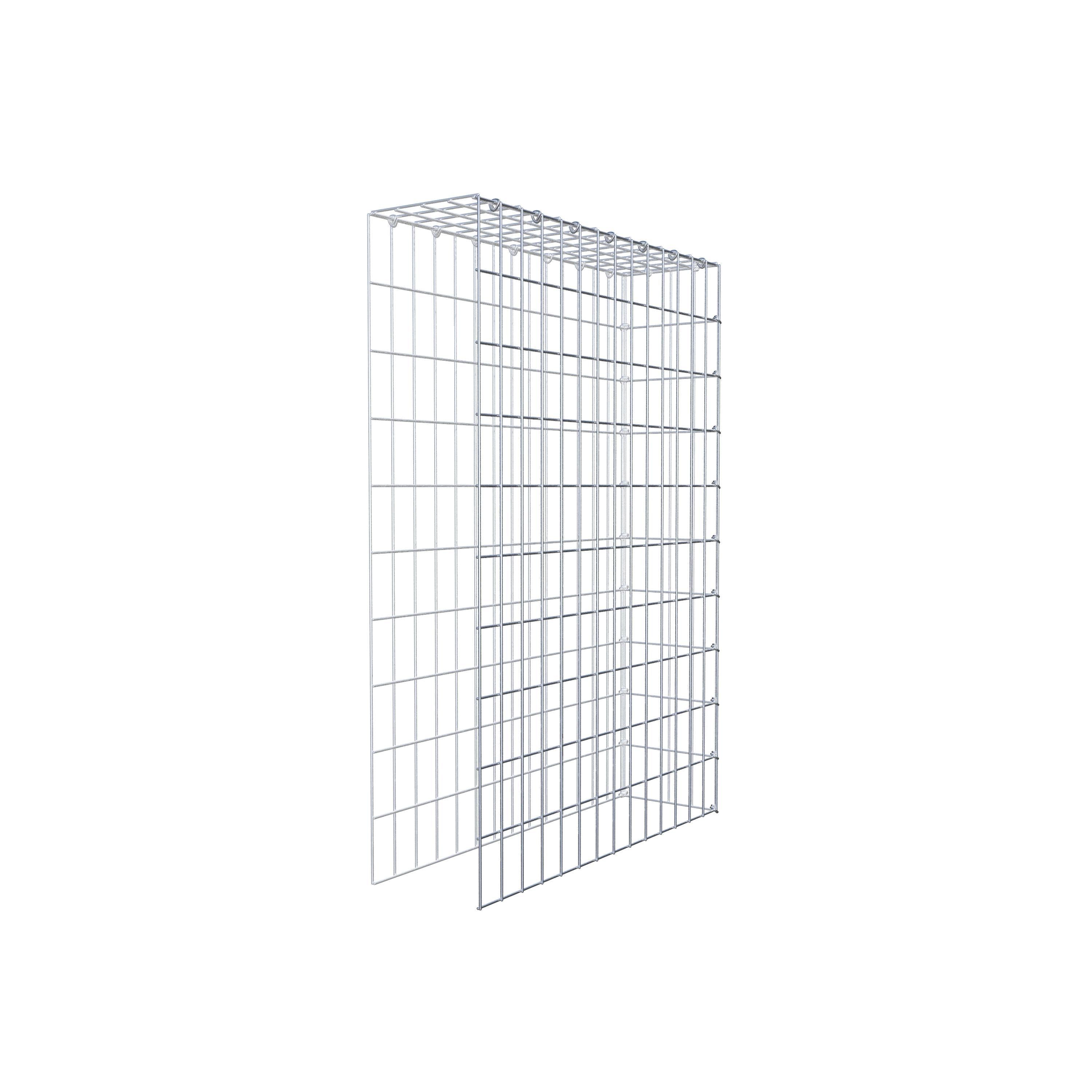 Typ 4 påbyggnadsgabion 100 cm x 70 cm x 20 cm (L x H x D), maskstorlek 5 cm x 10 cm, C-ring