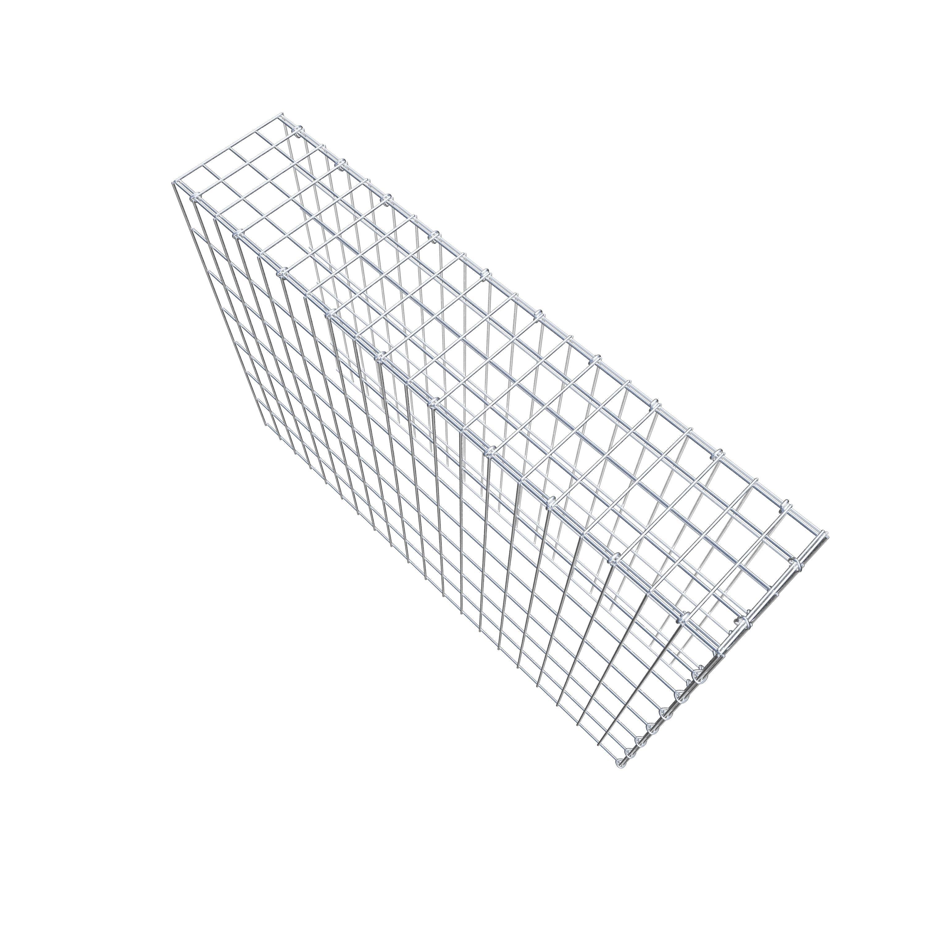 Typ 4 påbyggnadsgabion 100 cm x 70 cm x 20 cm (L x H x D), maskstorlek 5 cm x 10 cm, C-ring