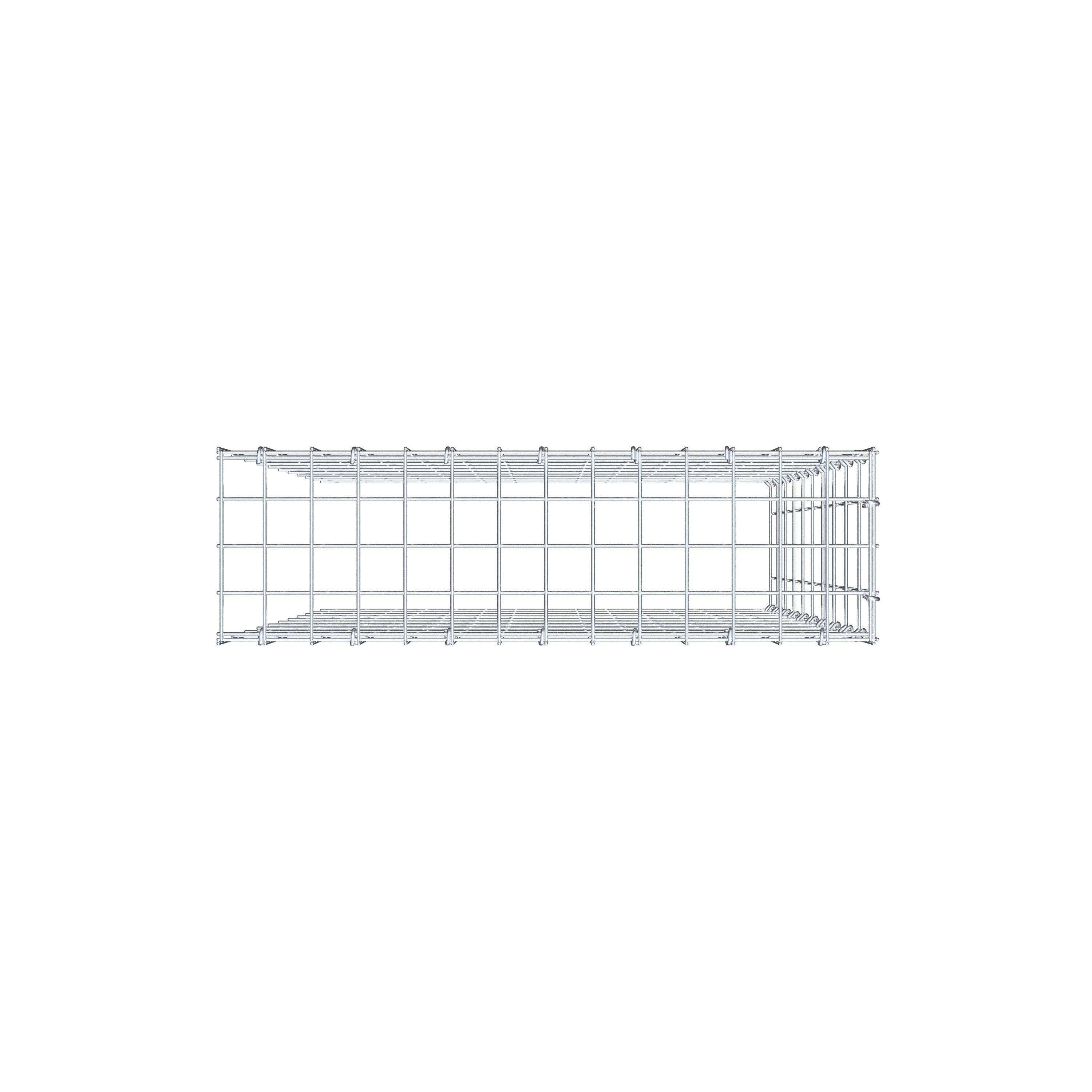 Monteret gabion type 4 100 cm x 70 cm x 20 cm (L x H x D), maskestørrelse 5 cm x 10 cm, C-ring